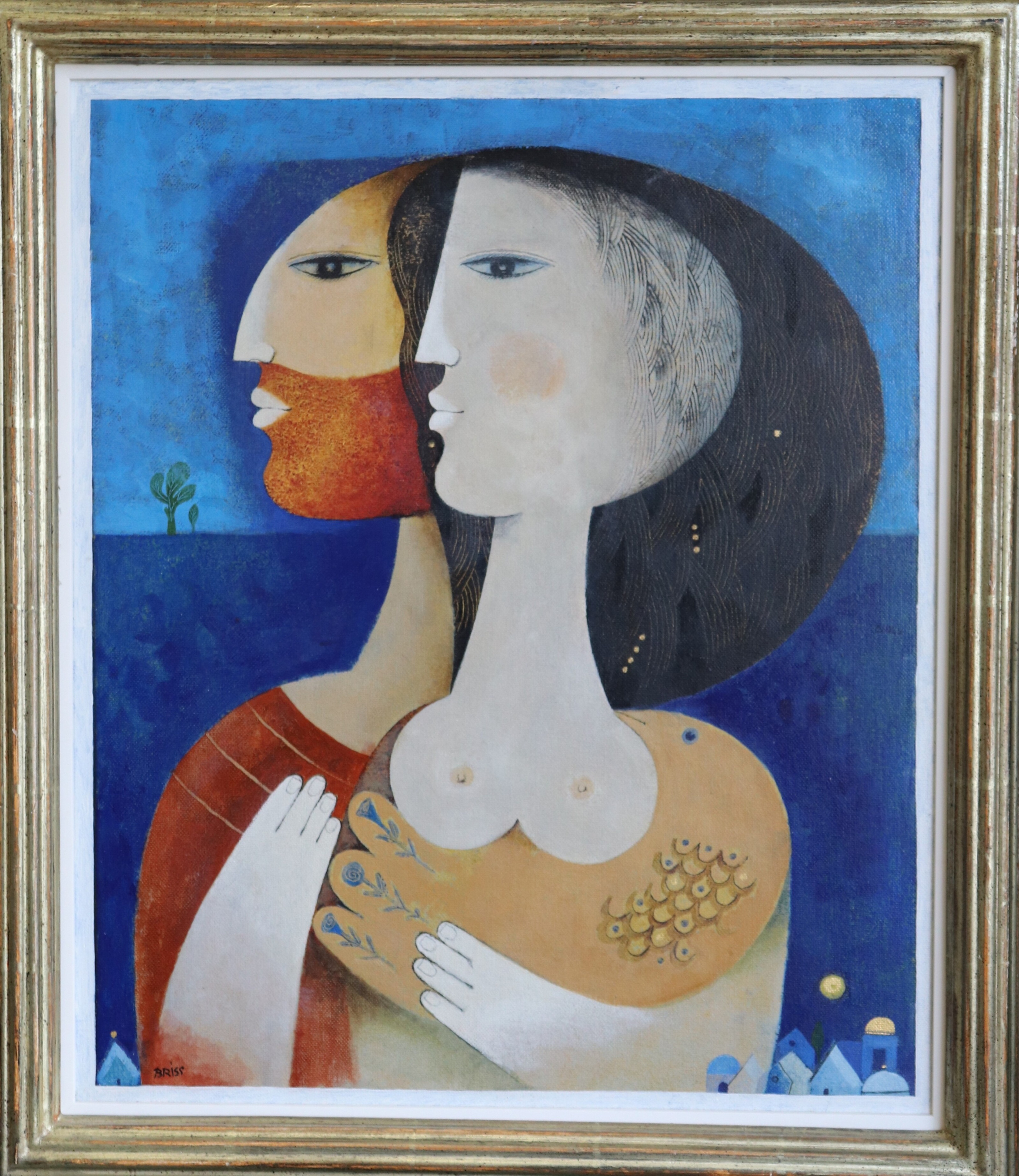 Samy Briss (1930), « Le Couple », 2009, huile sur toile, signée, 50