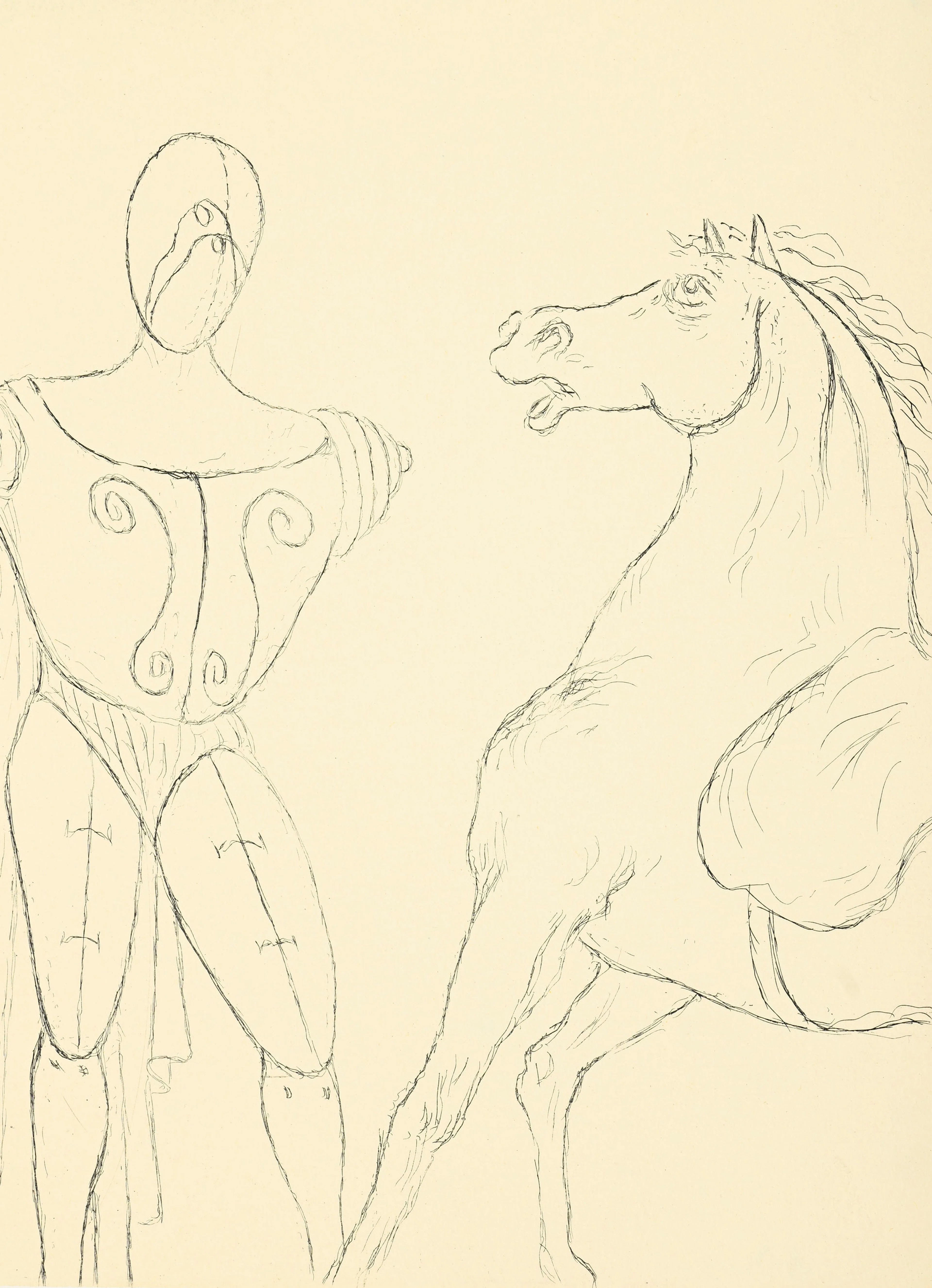 Giorgio de Chirico (1888-1978), d'après, "Cavallo e Trovatore", 1969