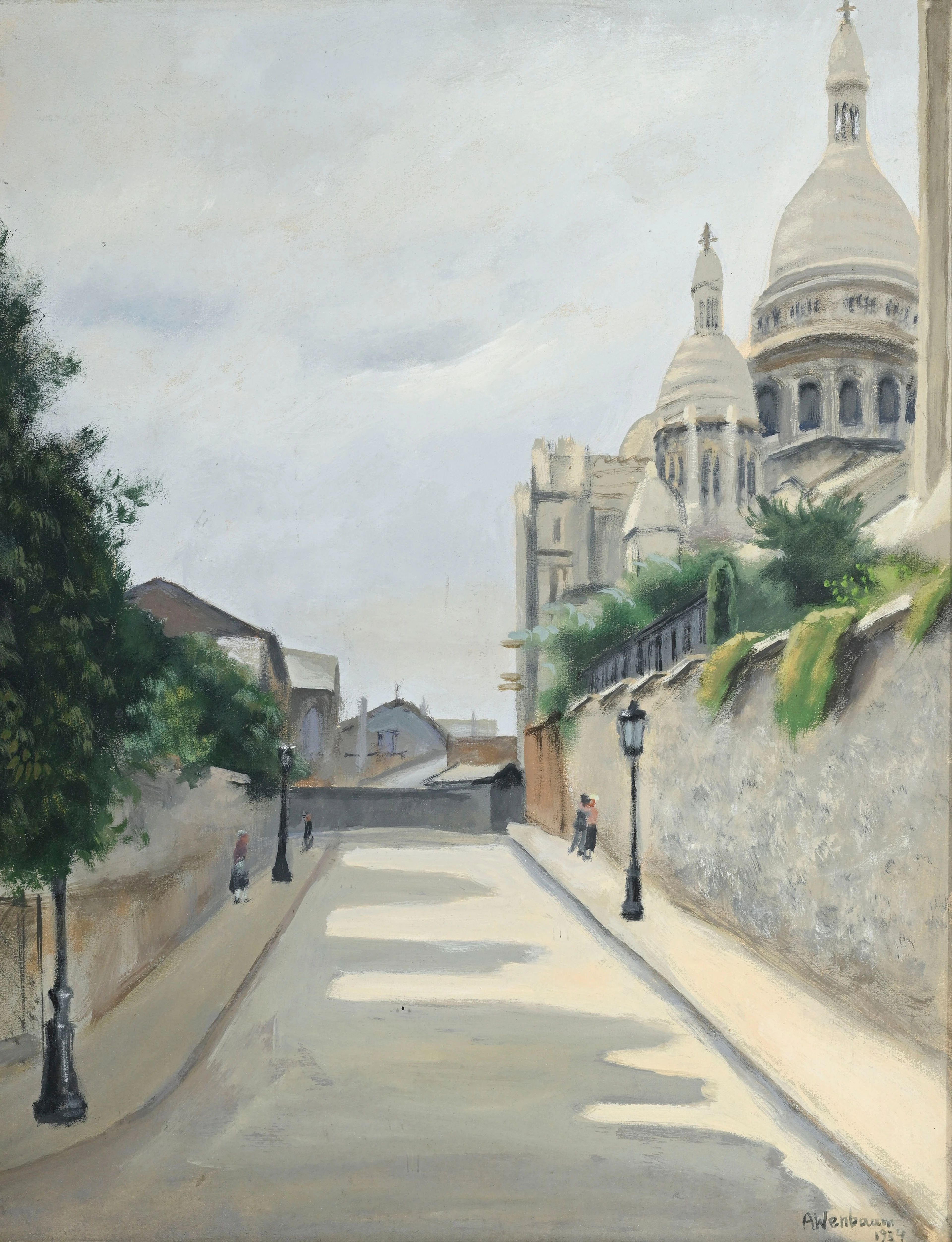 Abraham Weinbaum (1890-1943), Vue du Sacré-Cœur, 1934, gouache sur