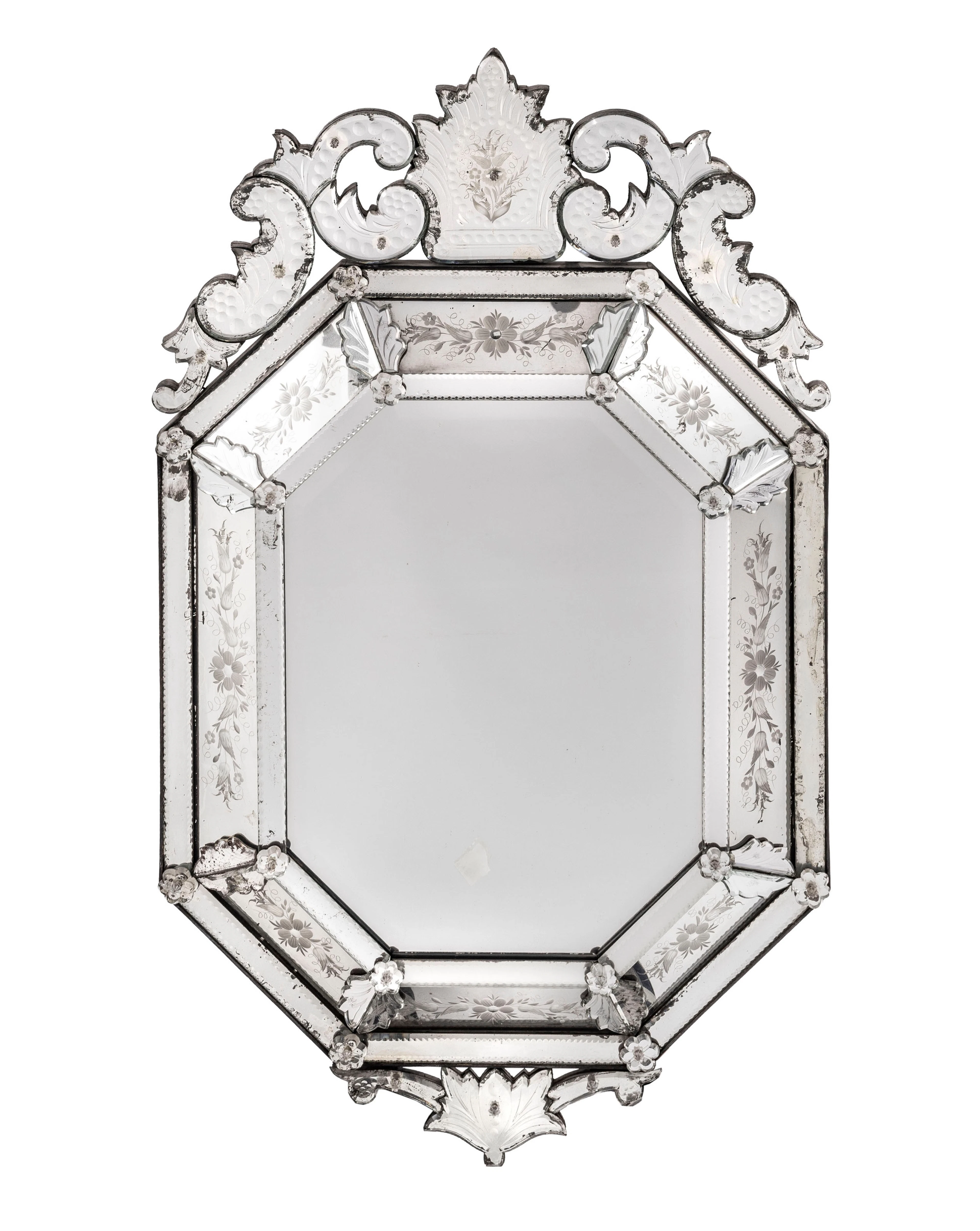 Miroir à parecloses, Murano, milieu du XXe s., glaces églomisée à
