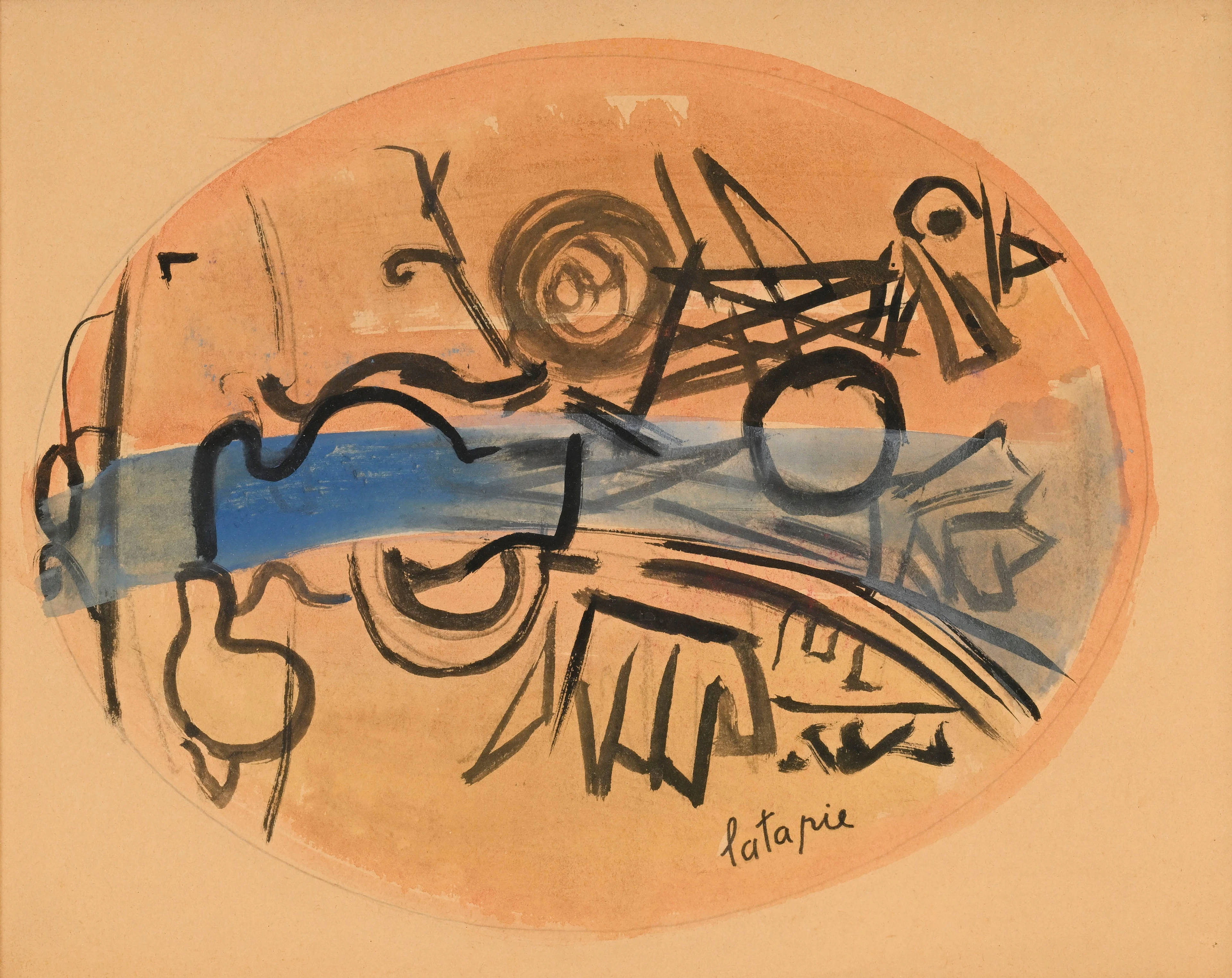 Louis Latapie (1891-1972), Composition, encre et aquarelle sur papier
