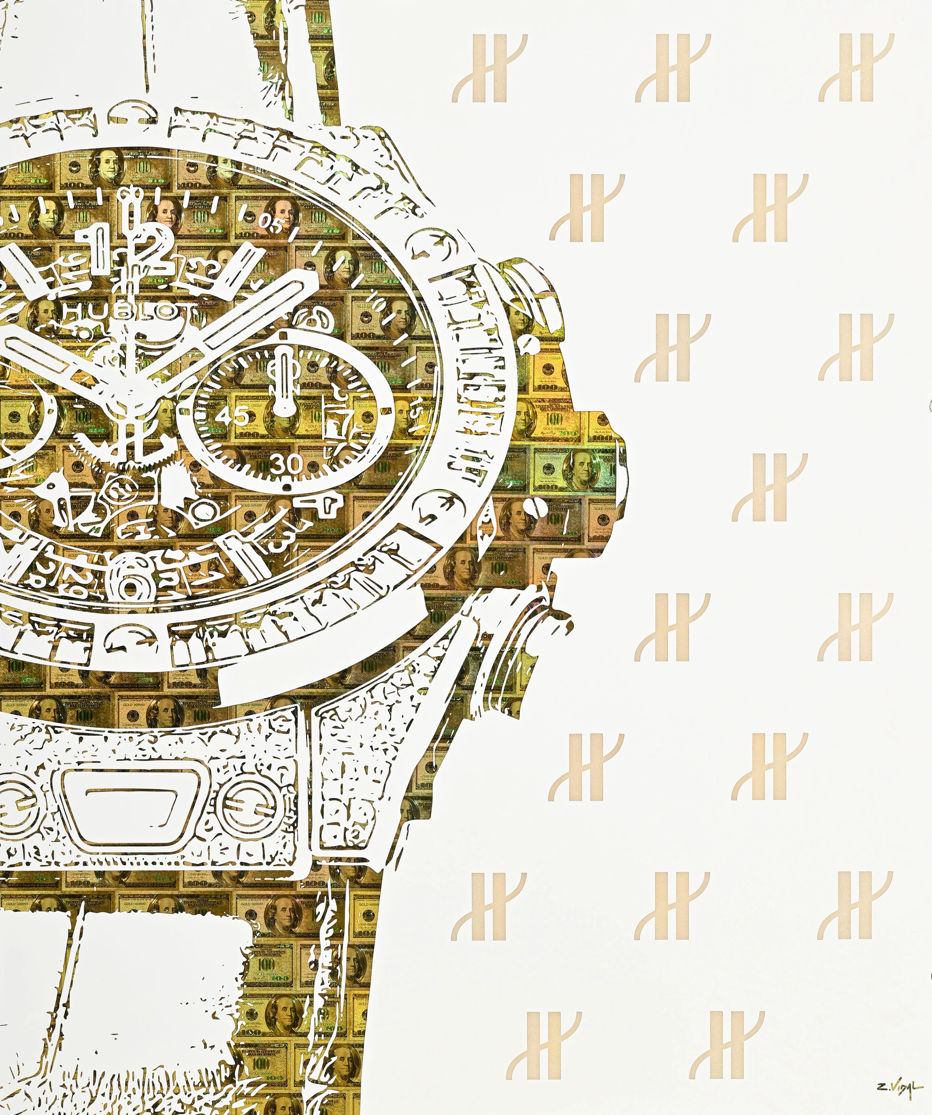 Zacharie Vidal (1981), "Hublot Big Bang Paraiba", 2019, technique