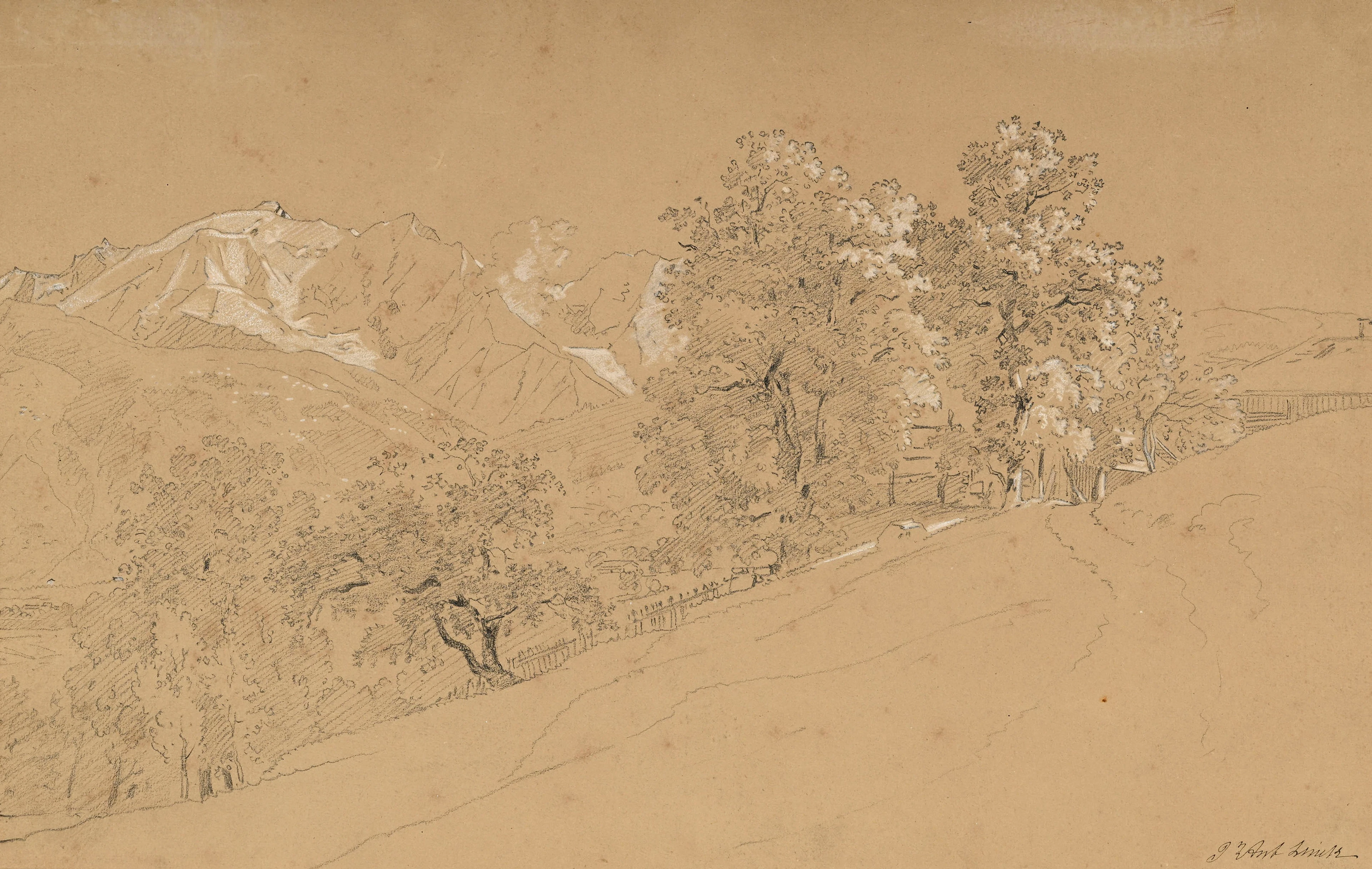 Jean-Antoine Linck (1766-1843), "Le Mont-Blanc vu des environs de