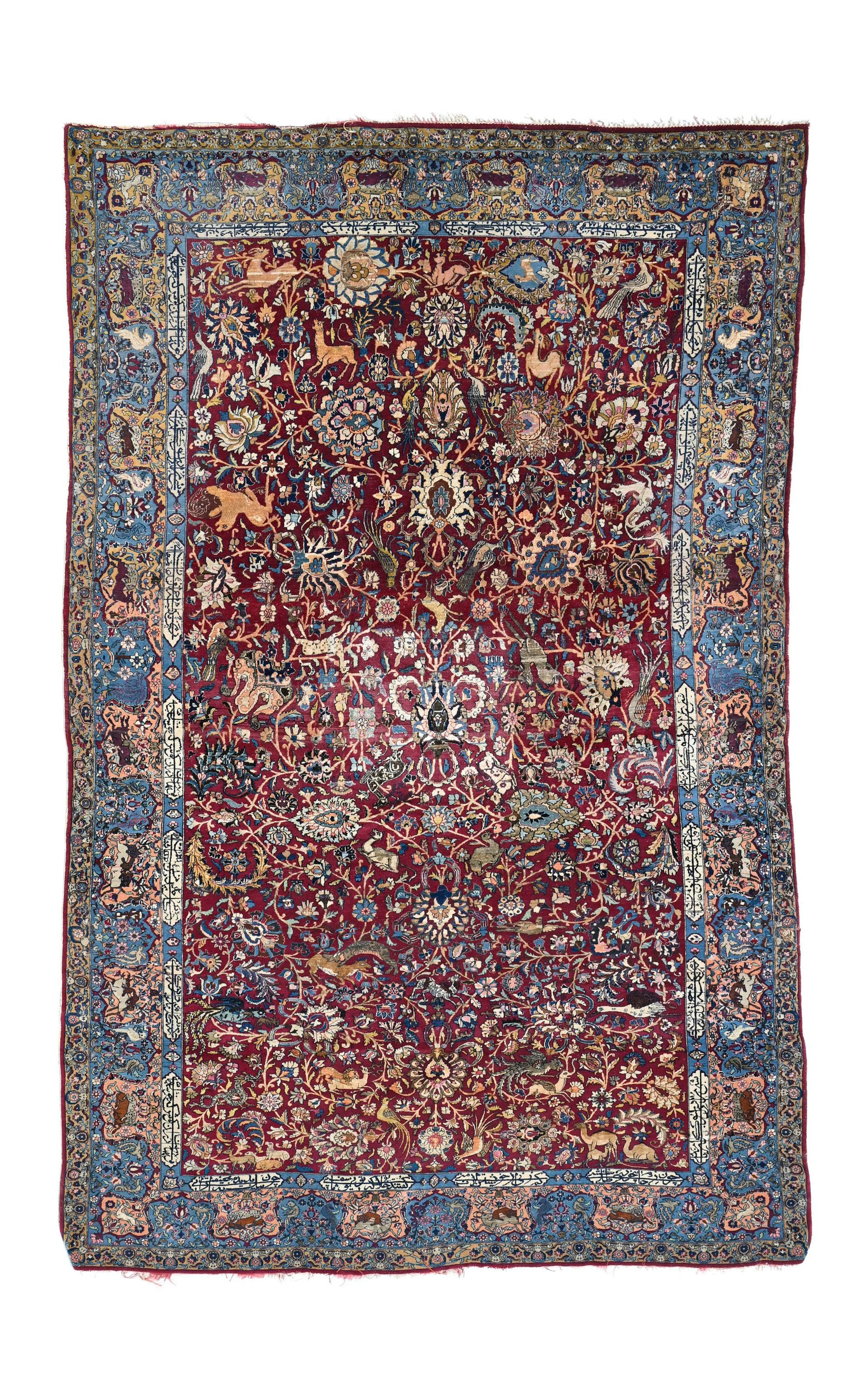 Tapis Ispahan en laine et soie, Iran, 1er tiers du XXe s., à champ