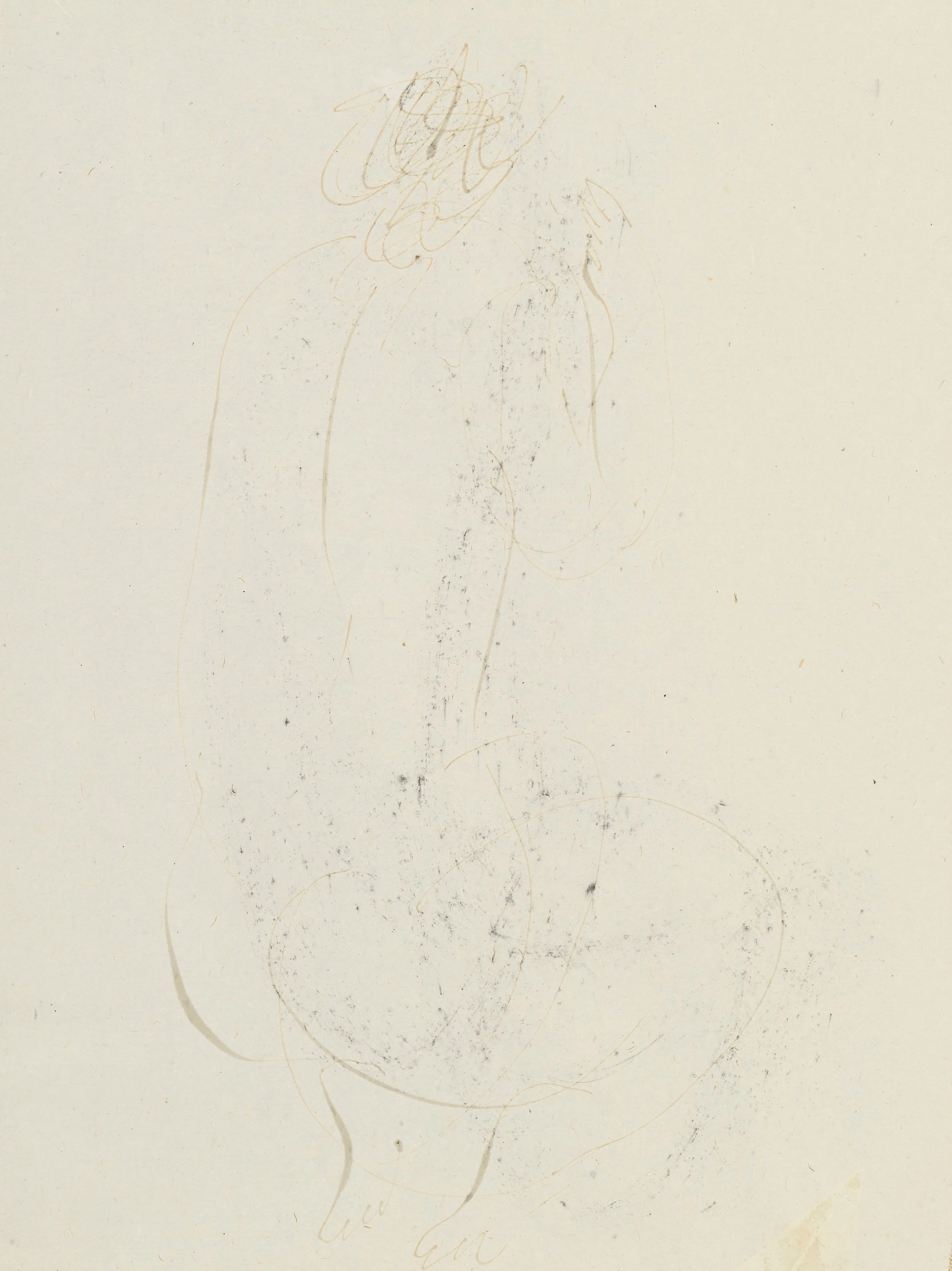 Jean Fautrier (1898-1964), Nu, encre et pastel sur papier, 31x23,5