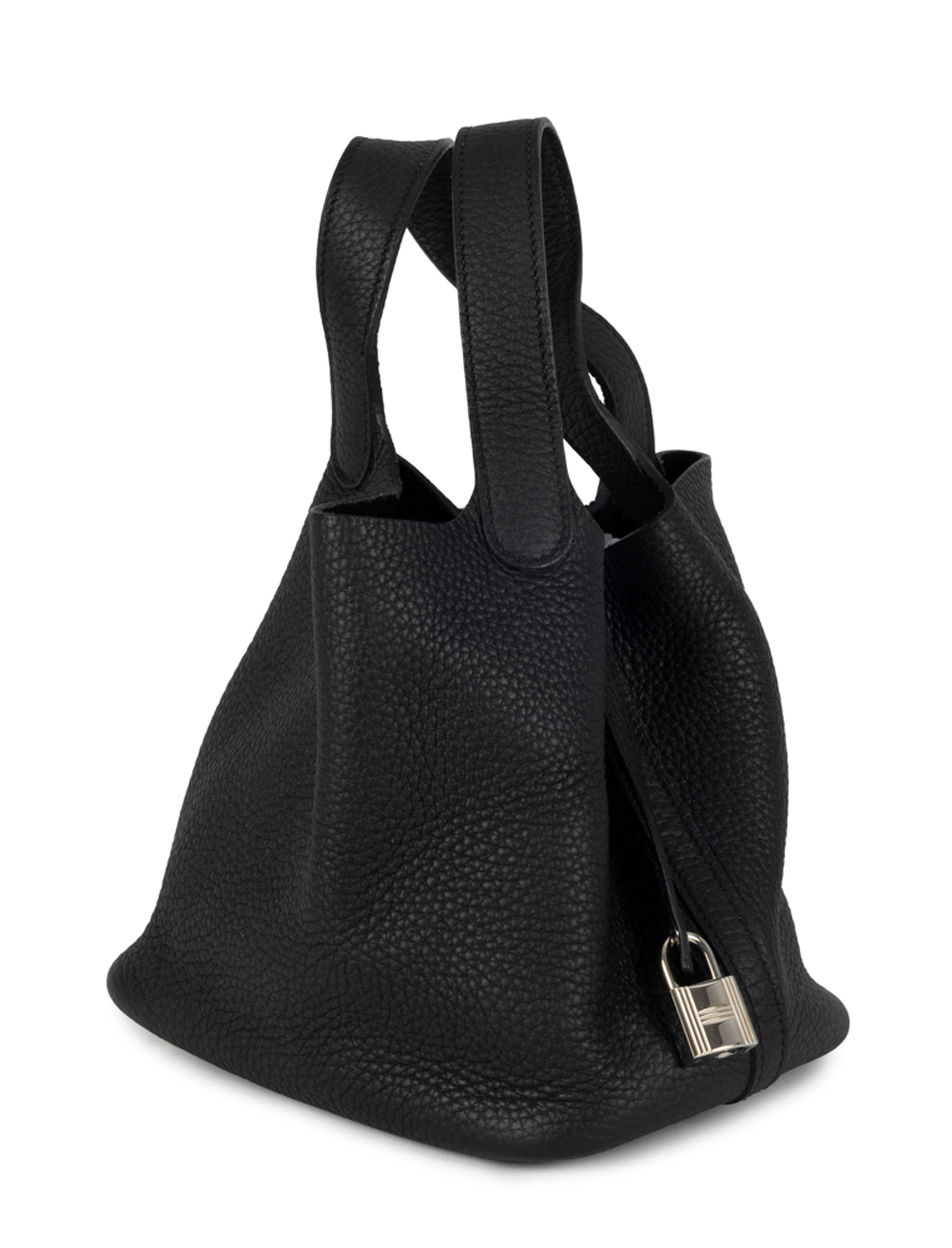 Hermès, sac Picotin Lock PM 18 en cuir Togo noir, année 2011, garnitures