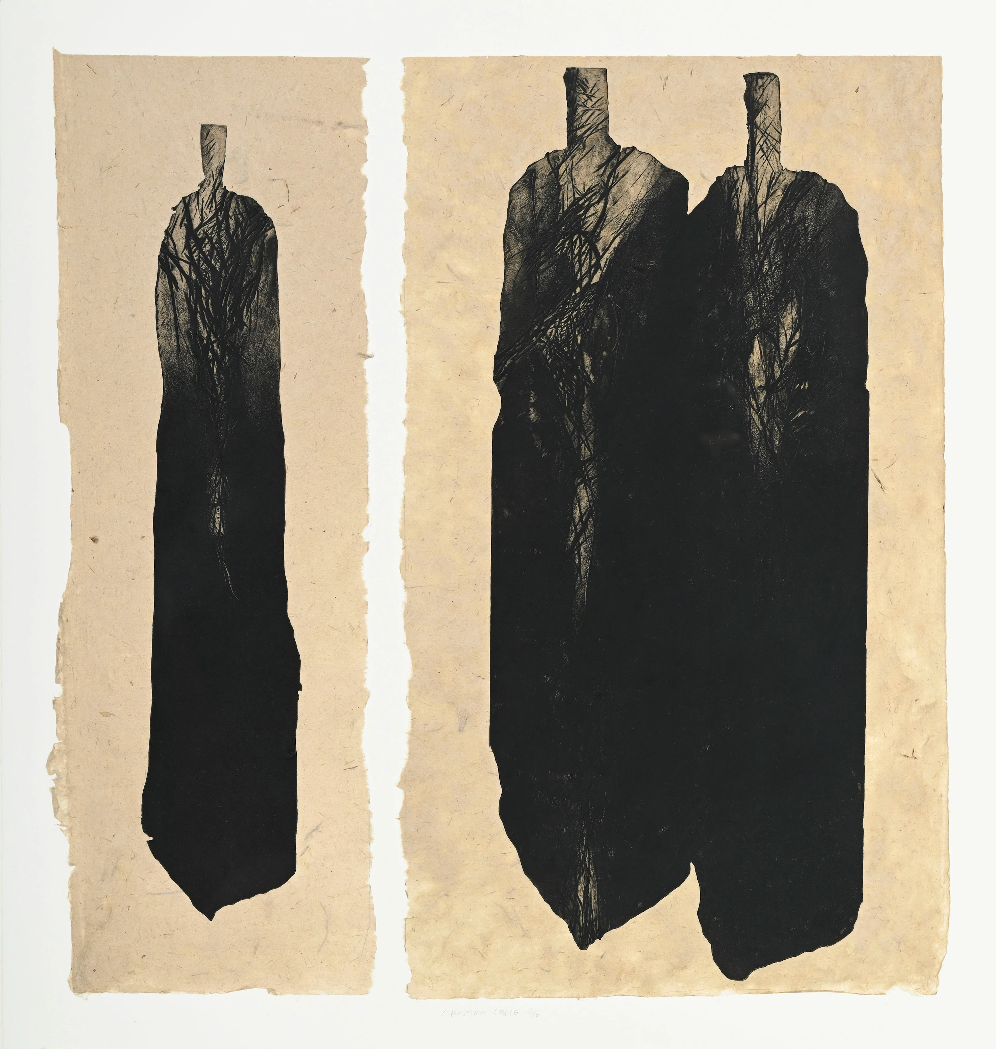 Christian Lapie (1955), "Les trois dames", 2001, gravure sur papier