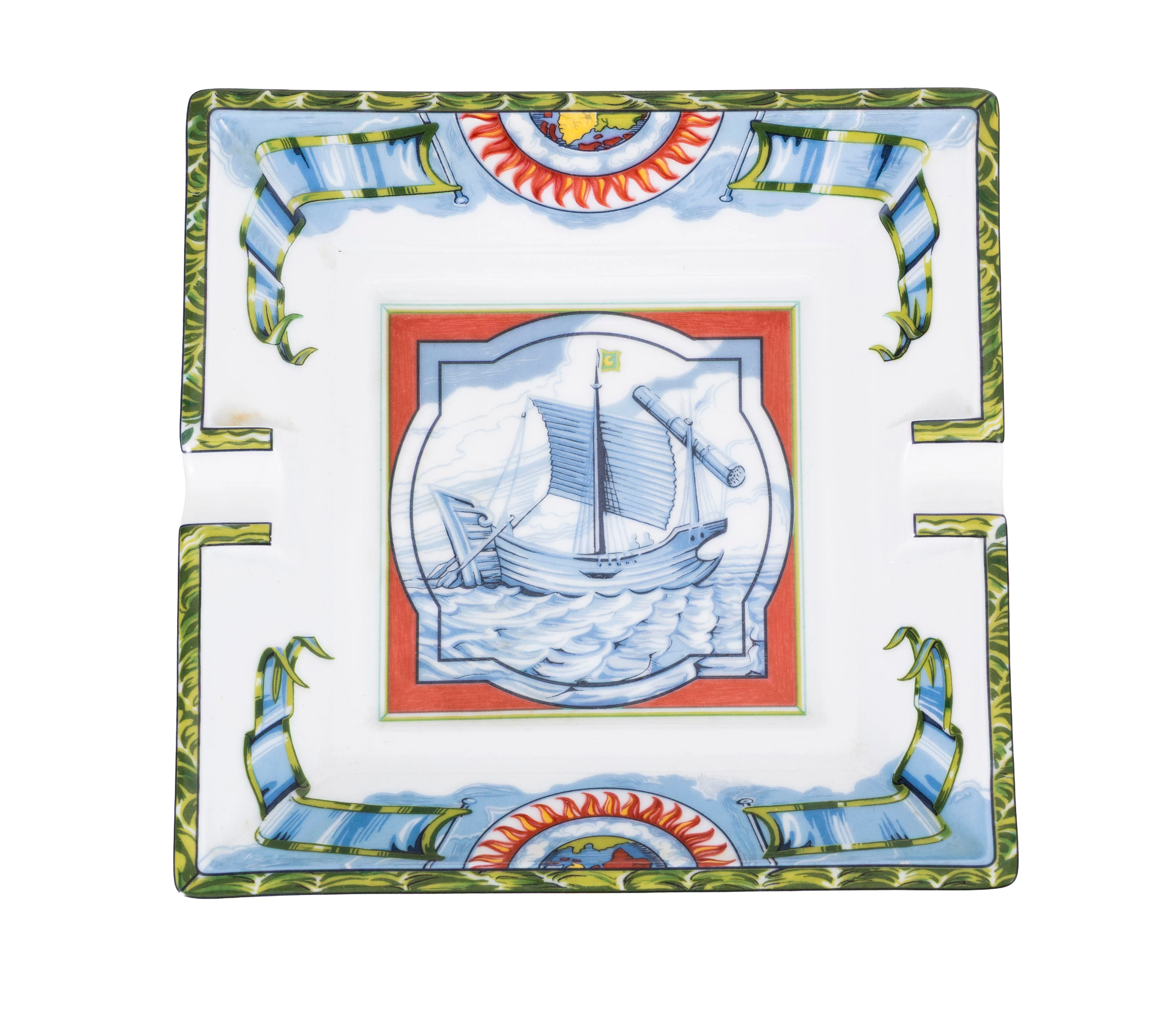 Hermès. Cendrier vide-poche en porcelaine, Paris, modèle Patchwork