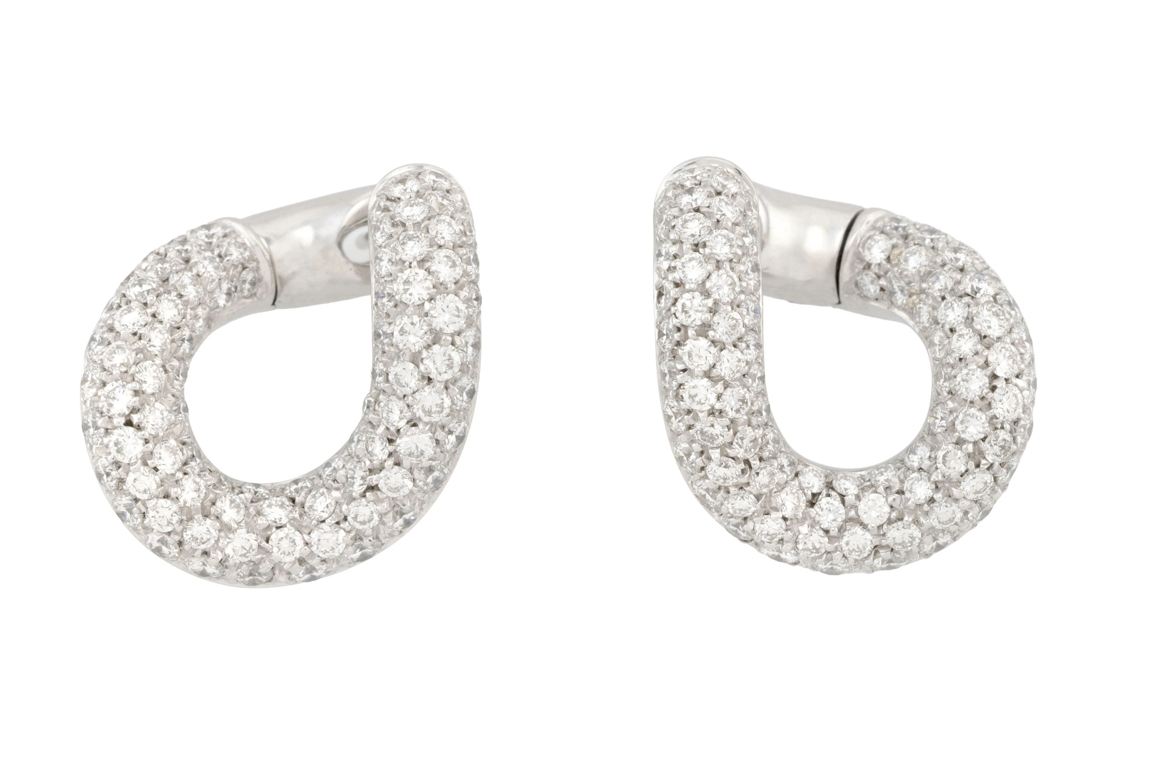 Pomellato, paire de boucles d'oreilles en or gris 750 formant des