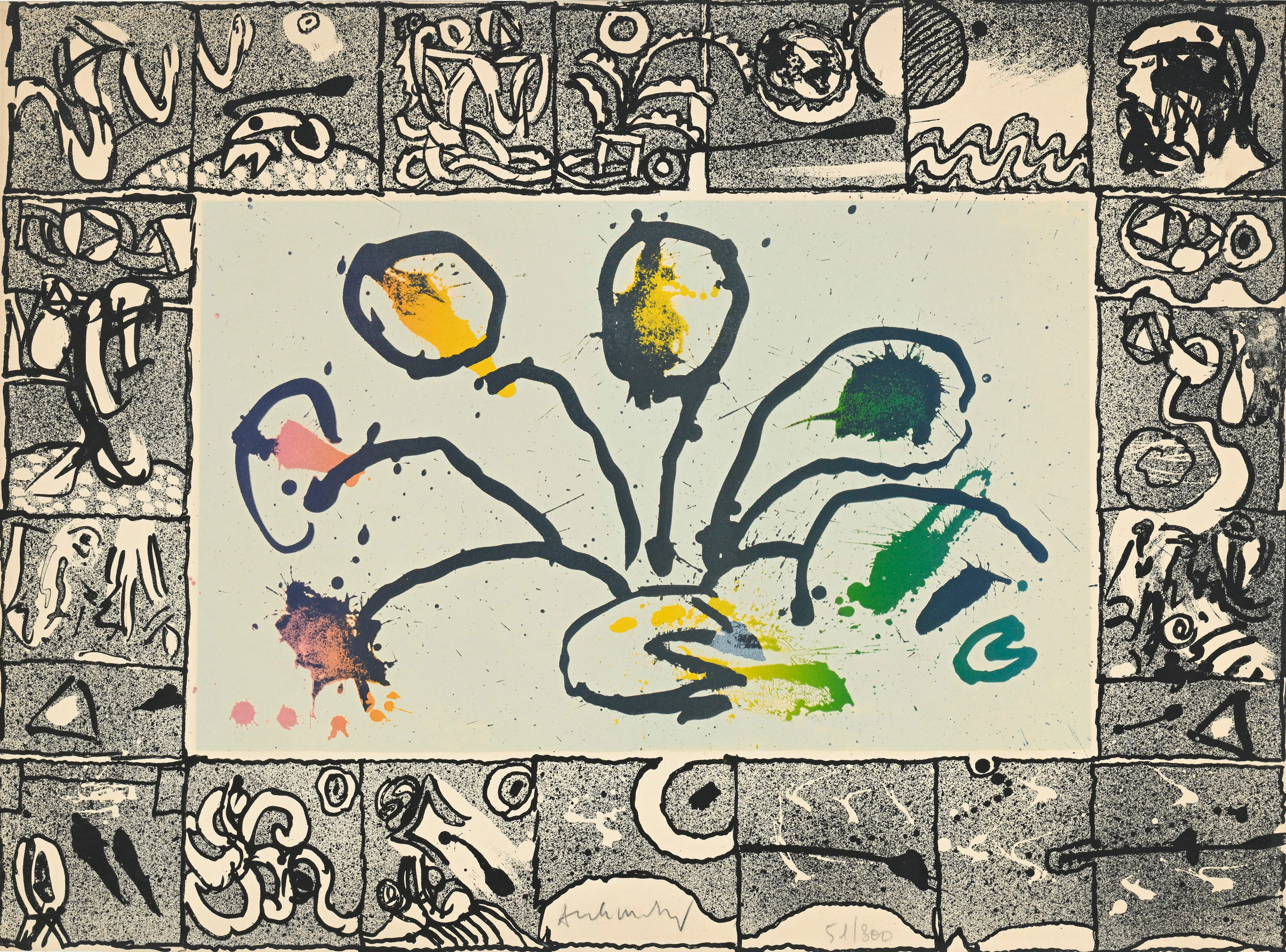 Pierre Alechinsky (1927), "Babord", 1968, lithographie en couleurs