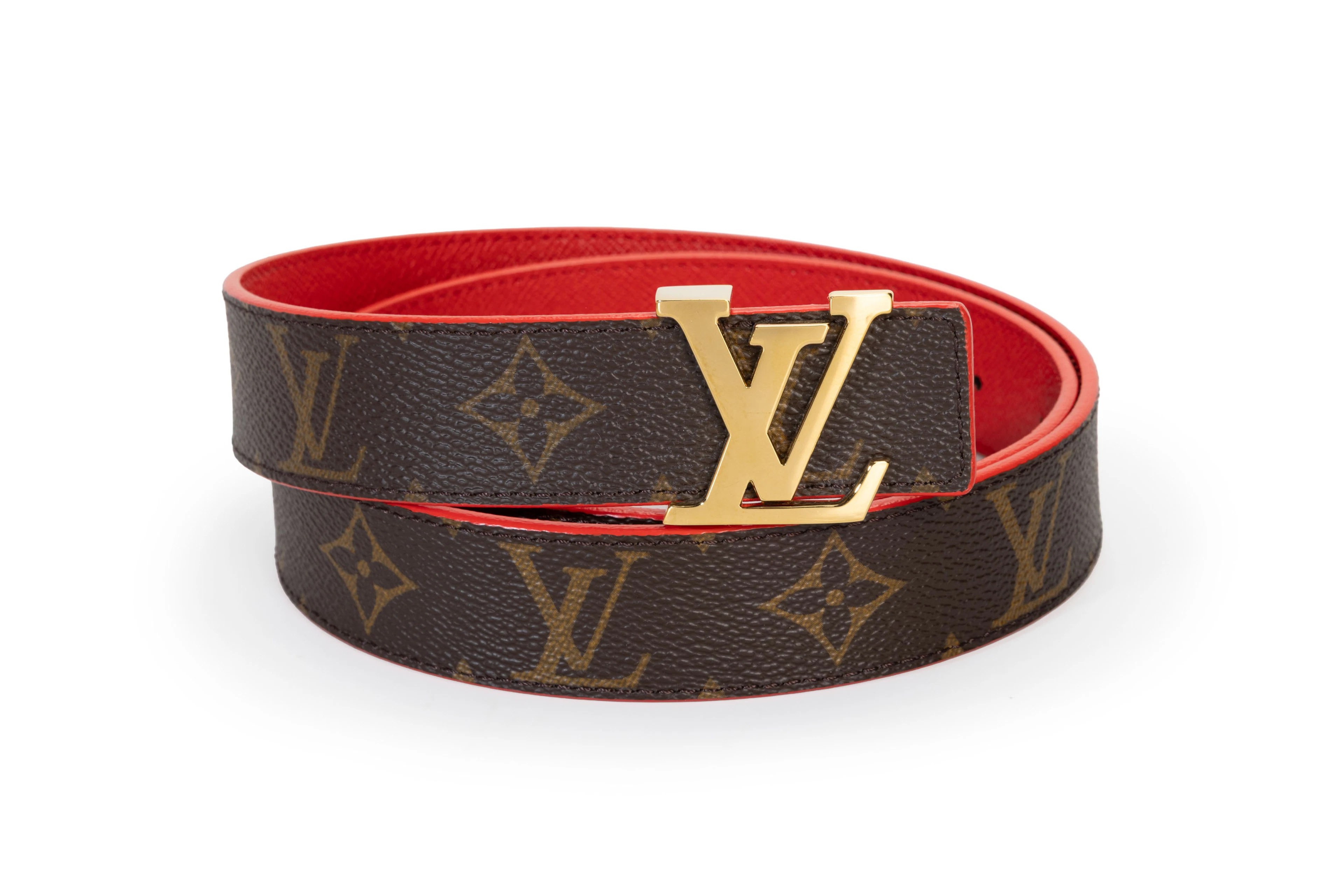 Louis Vuitton, ceinture LV Initiales réversible 30mm en enduite Monogram