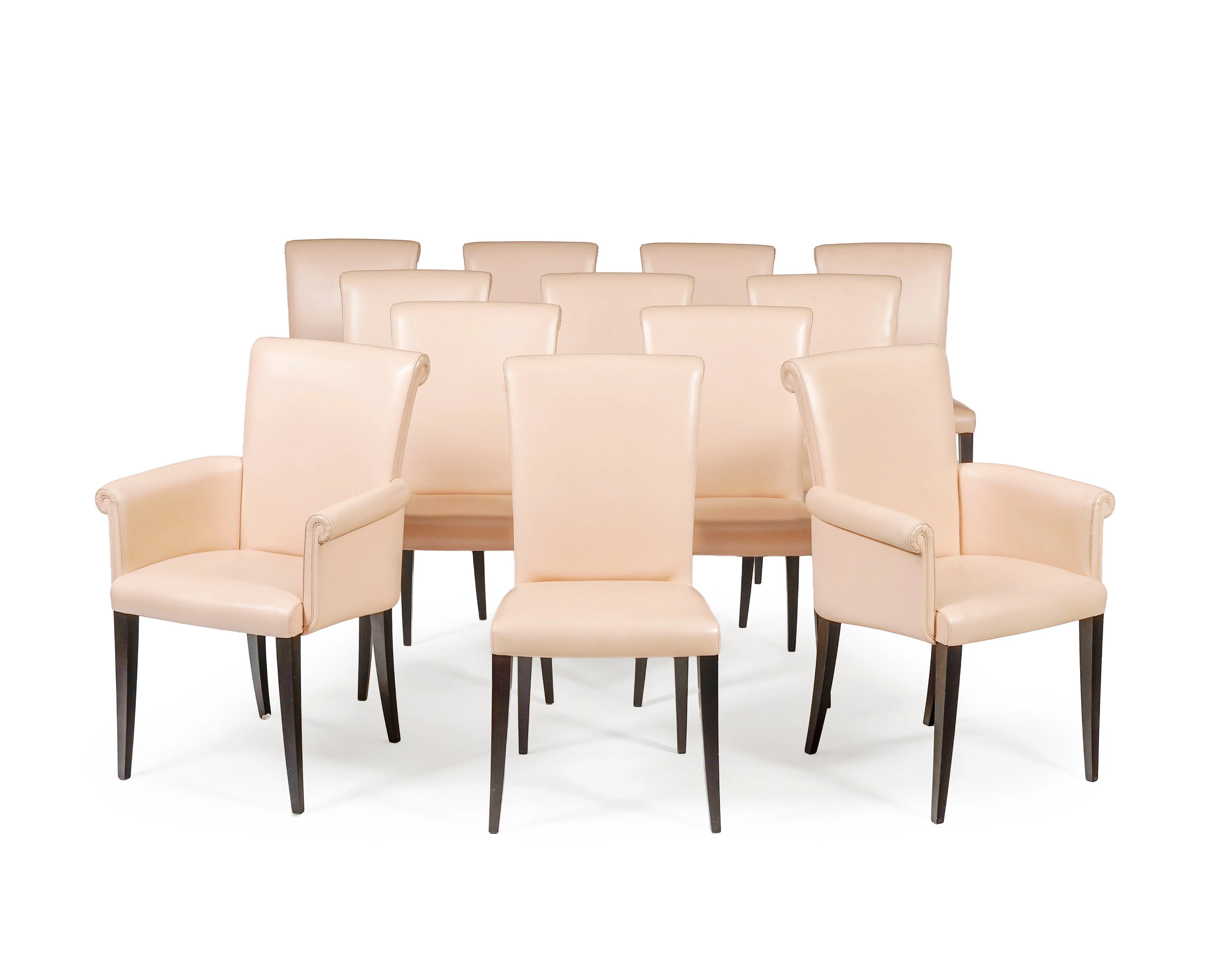 Suite de 9 chaises et paire de fauteuils Sedia Vittoria, édition Poltrona