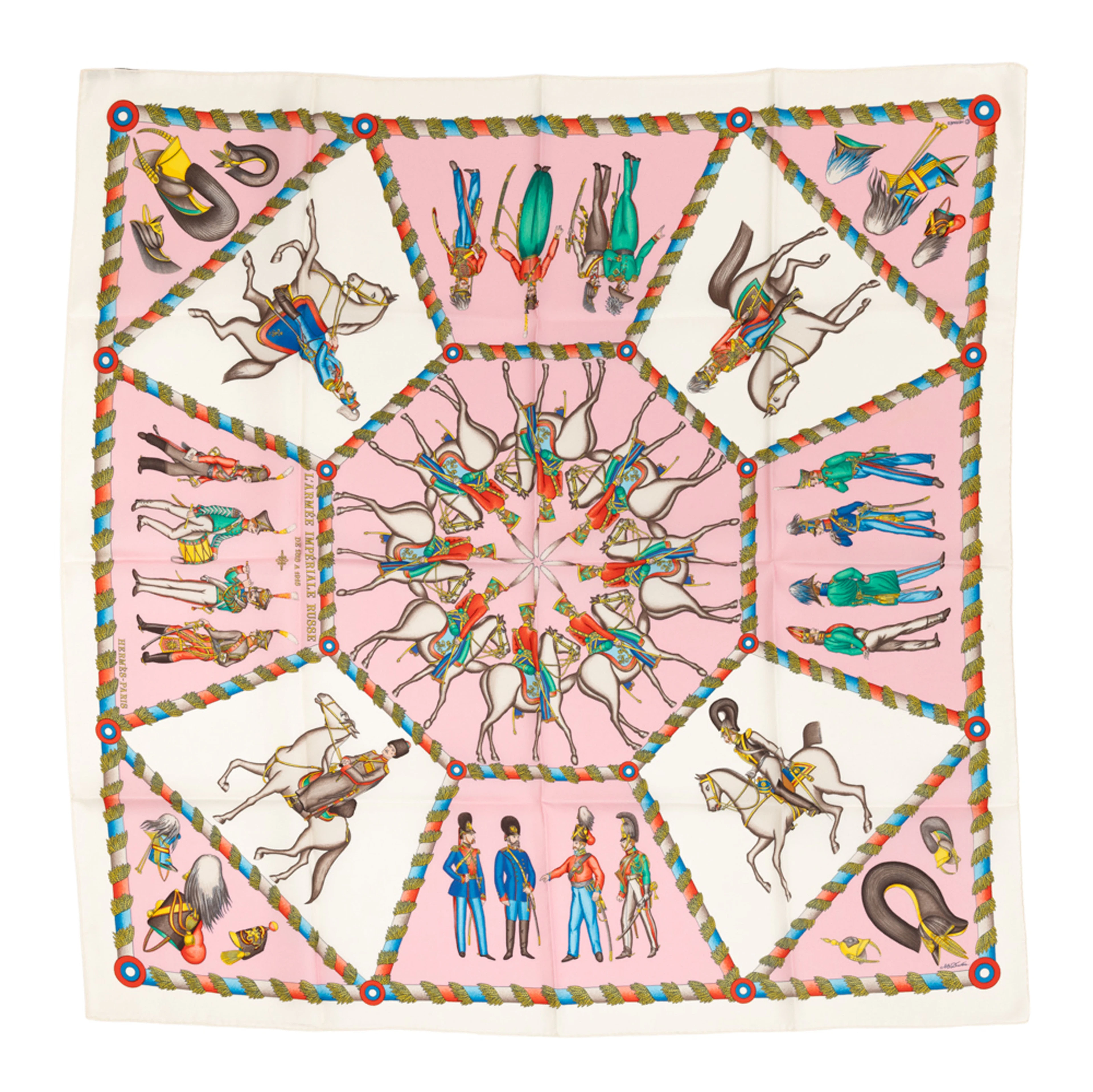 Hermès, carré en twill de soie imprimée: L'armée impériale russe 1816-1916