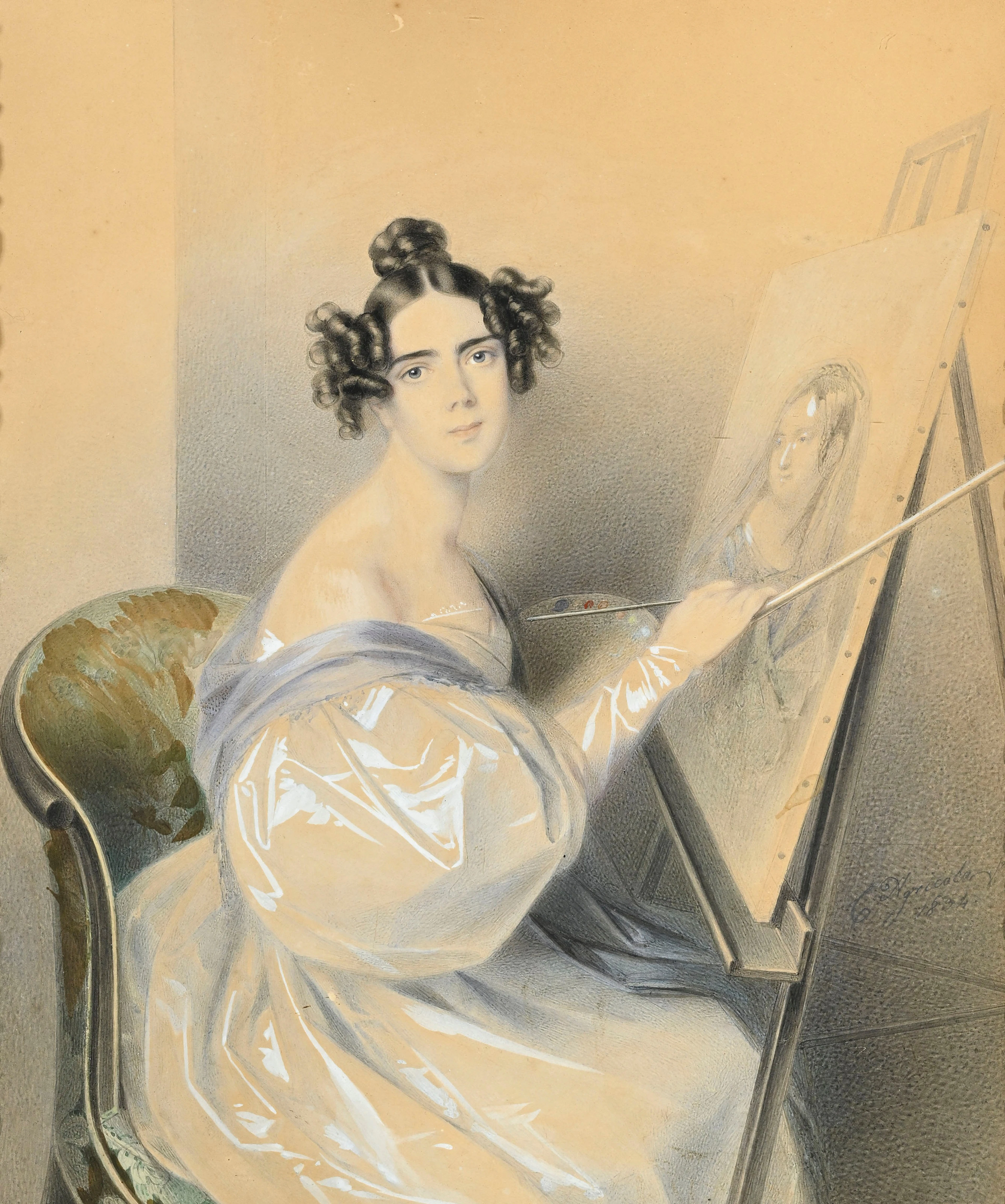 Karl Joseph Aloys Agricola (1779-1852), Portrait d'une peintre, 1894