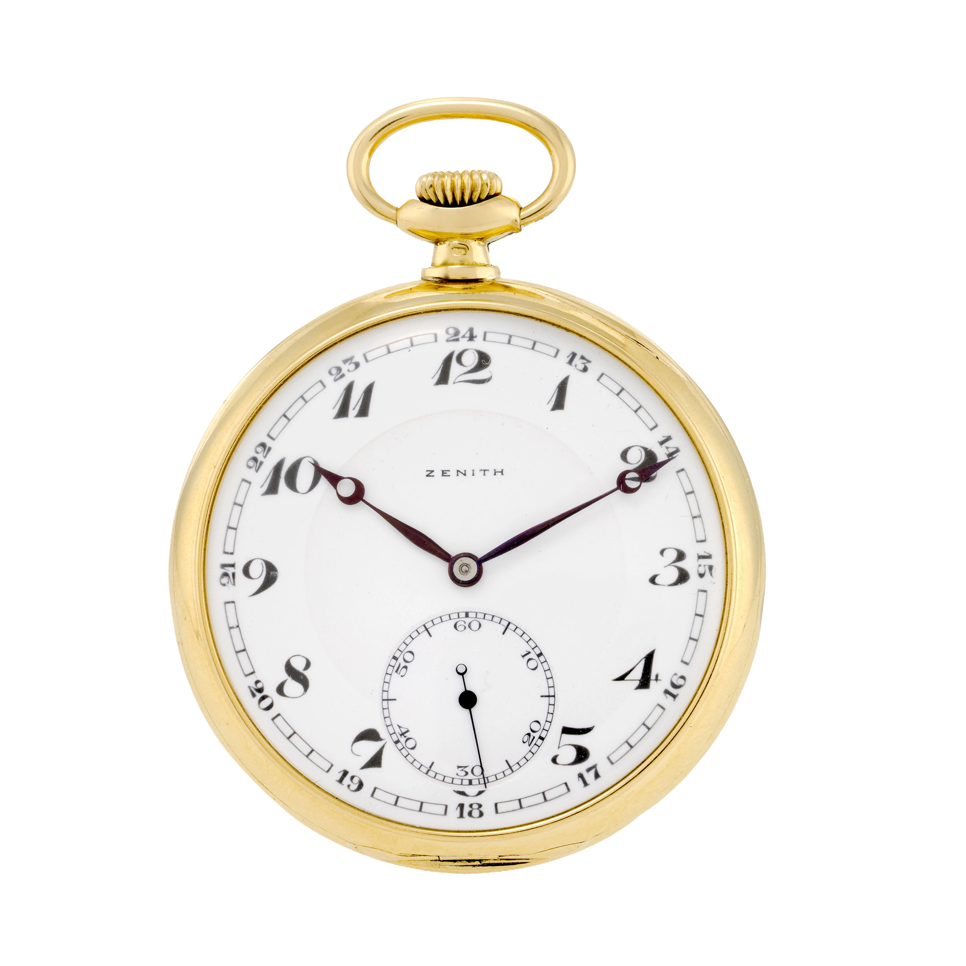 Zenith, montre de poche petite seconde en or 750 Mouvement: mécanique