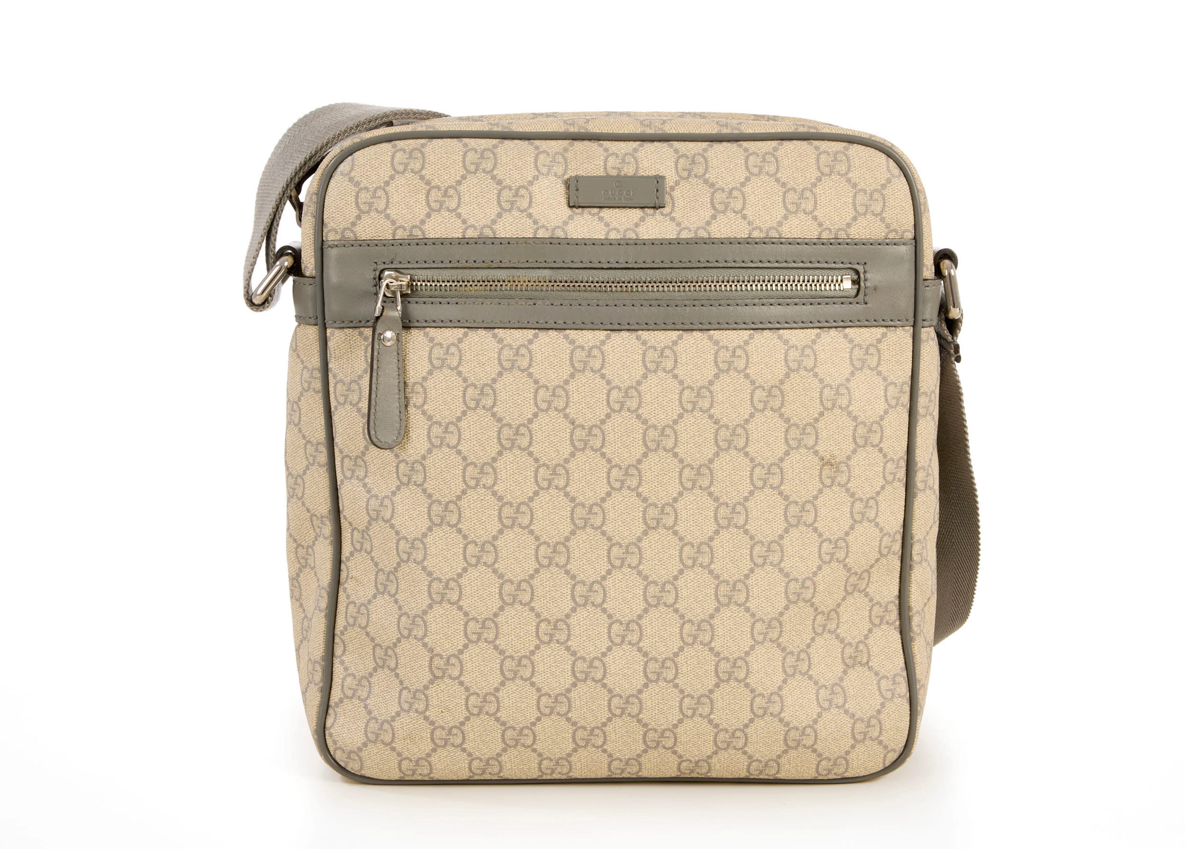 Gucci, sac Messenger en toile enduite GG, fermeture éclair, bandoulière