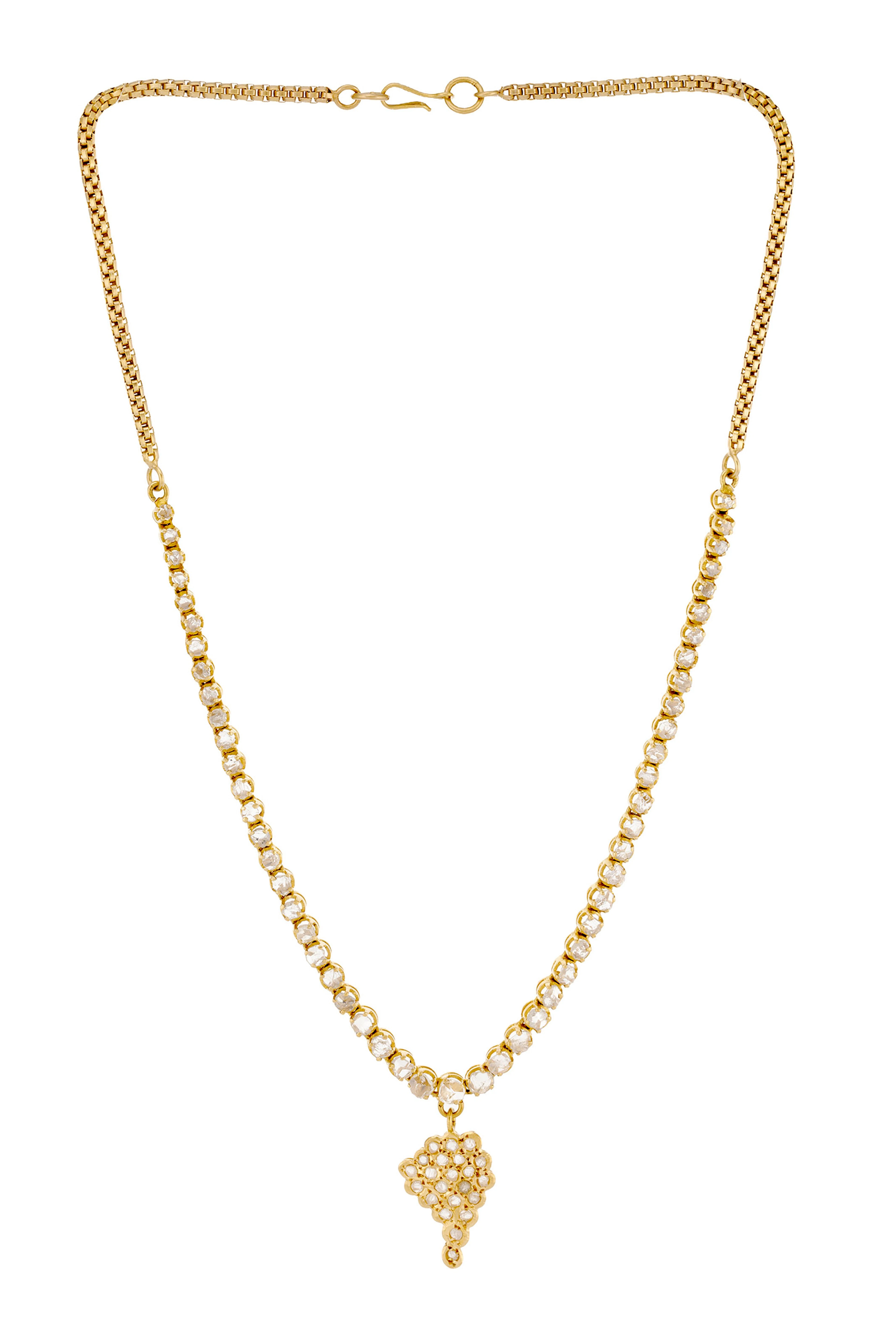 Collier demi rivière en or 750 retenant une grappe de raisin en pampille