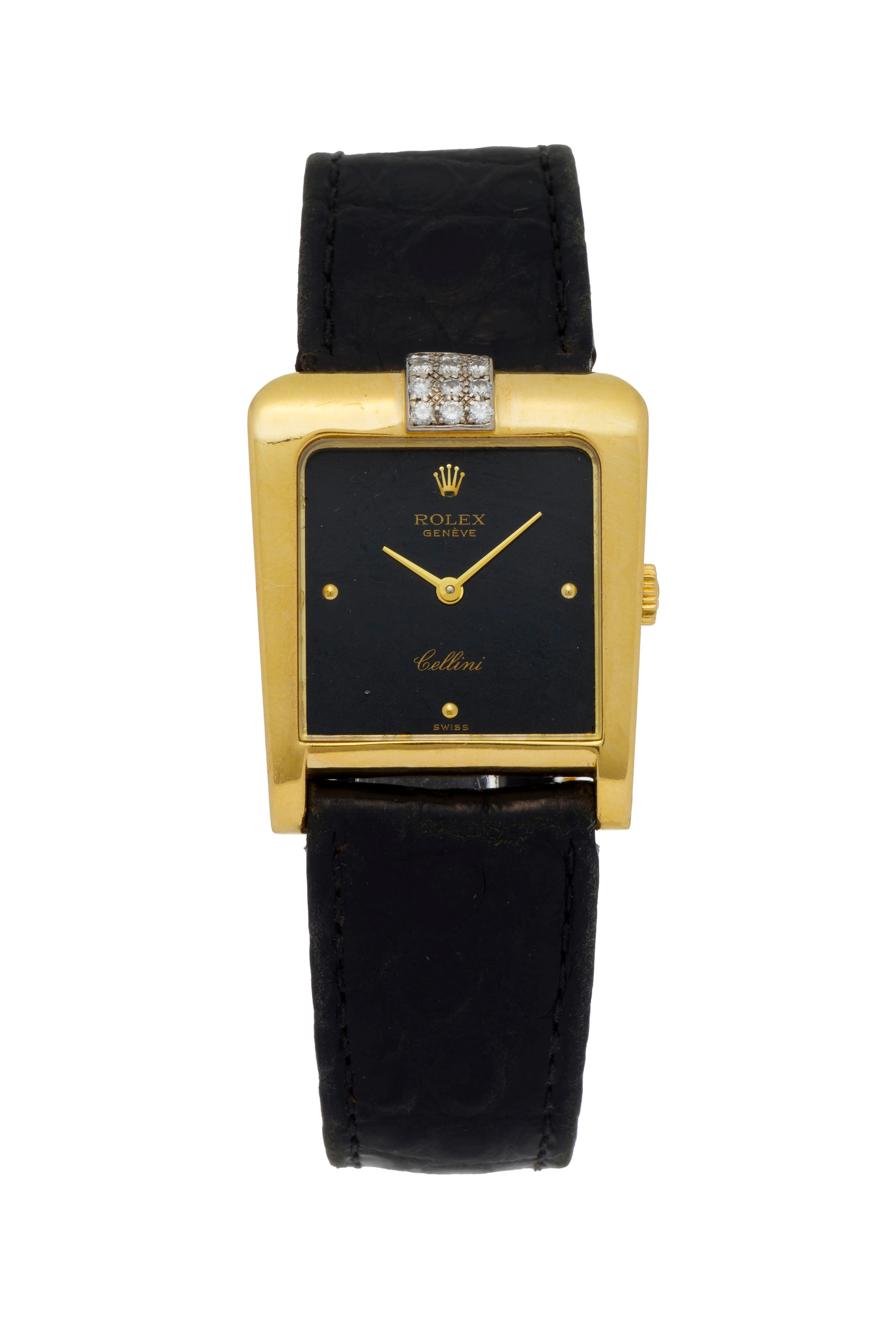 Rolex, Cellini, réf. 4100, montre 2 ors 750 sertie de diamants, circa