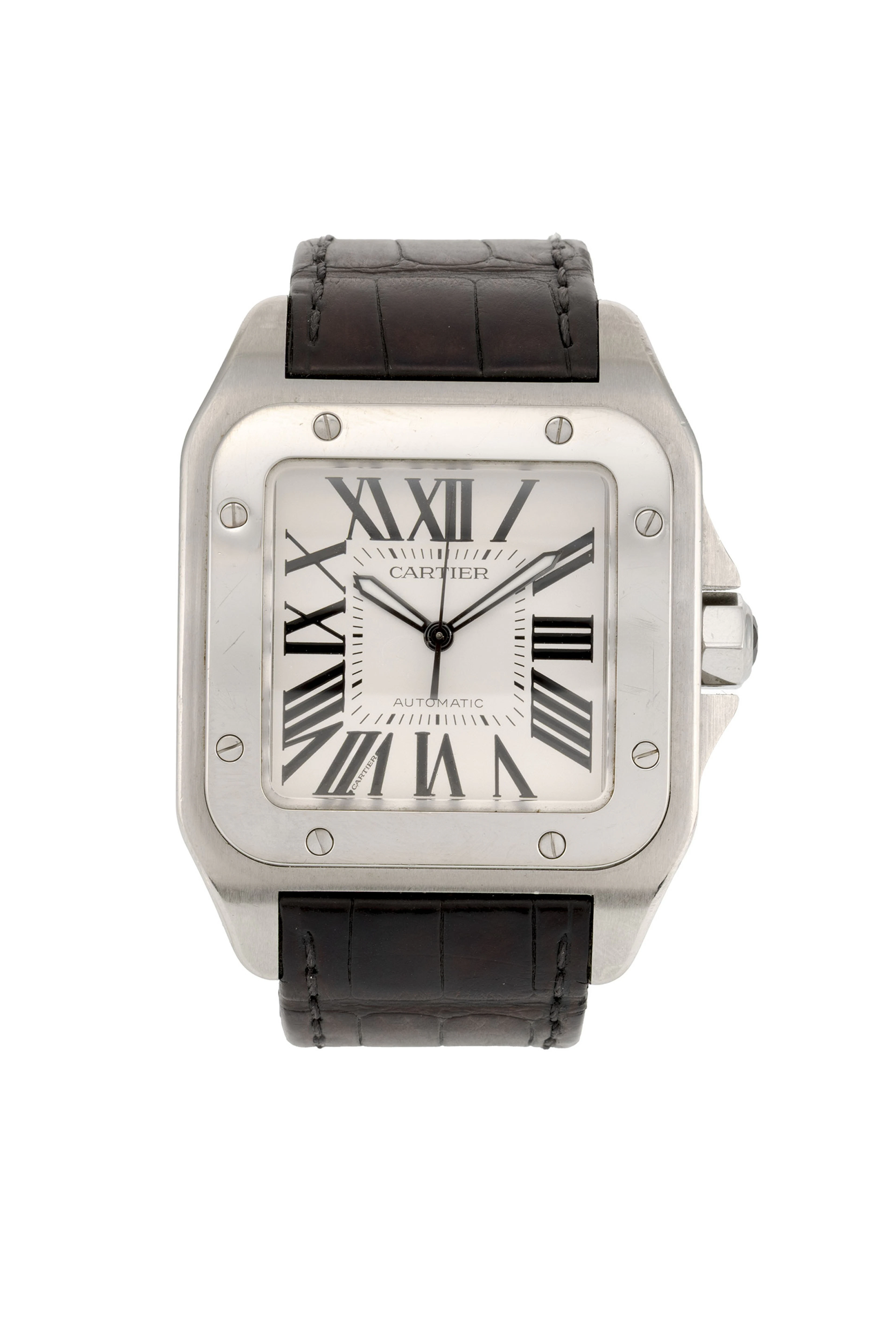 Cartier, Santos 100, réf. 2656, montre en acier Mouvement: cal. 049/ETA