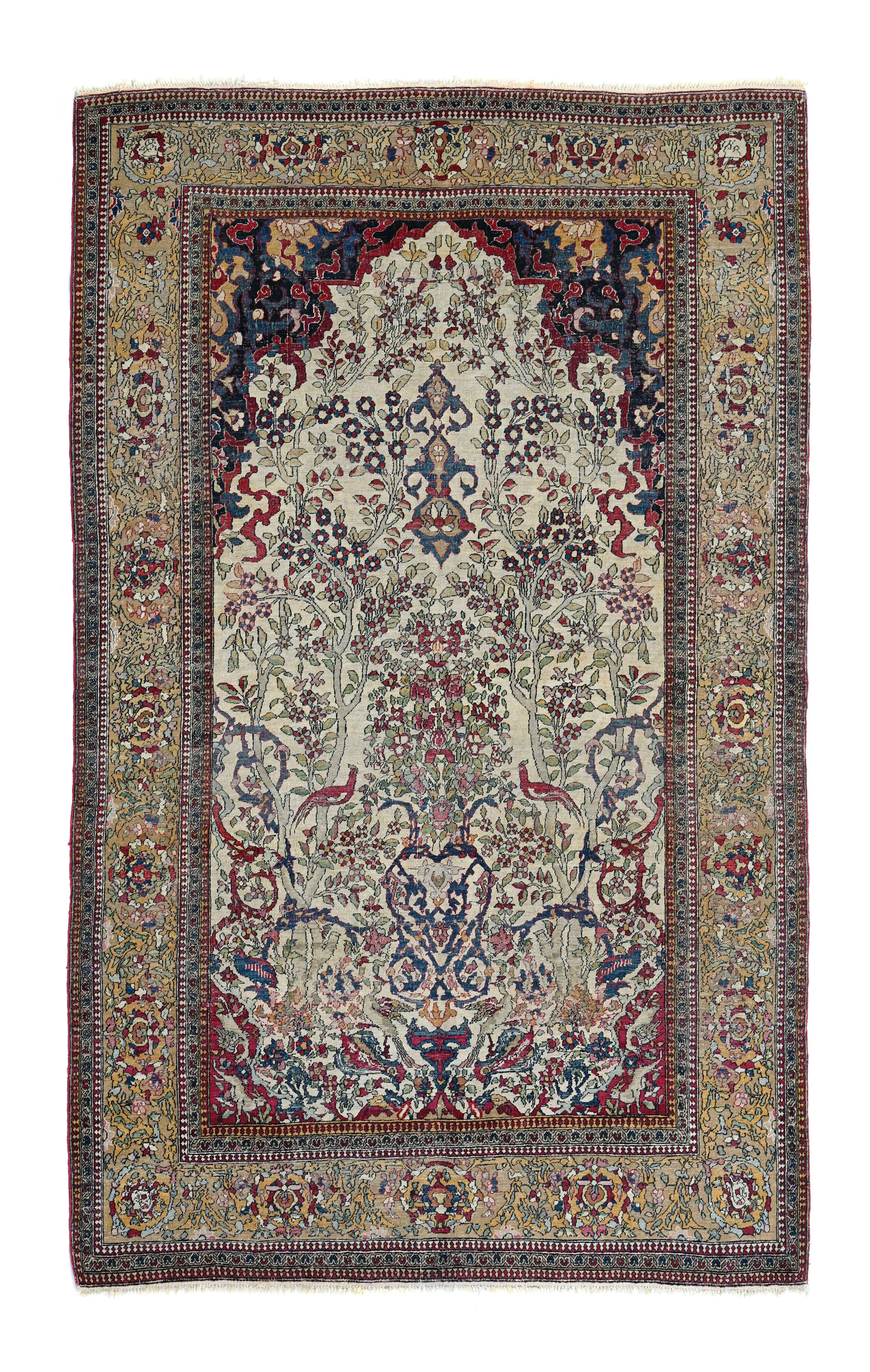 Tapis de prière Ispahan, Iran, 1er tiers du XXe s., à décor d'arbres