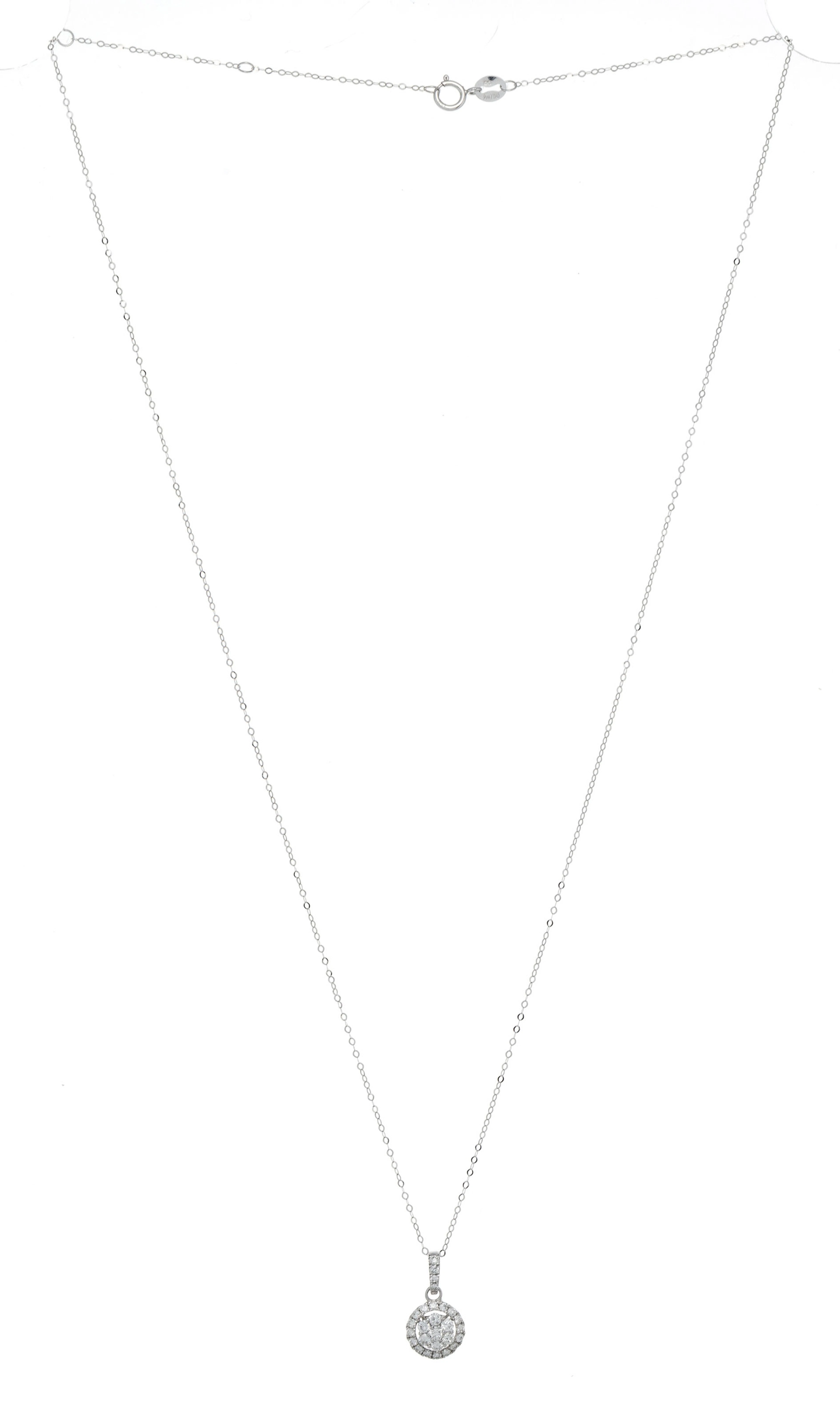 Pendentif "illusion" en or gris serti de diamants taille brillant