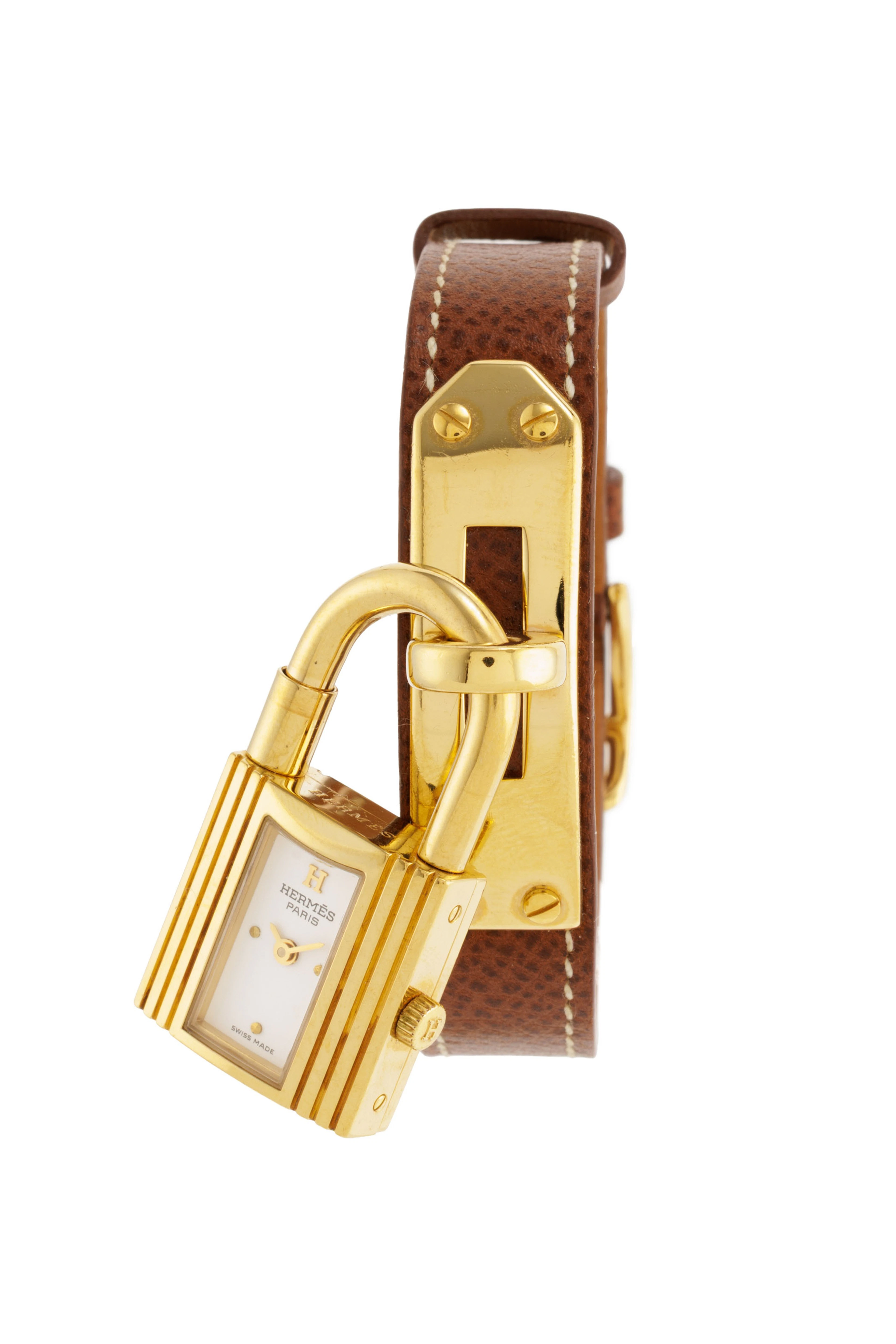 Hermès, Kelly, réf. KE1.201, montre plaqué or Mouvement: cal. ETA