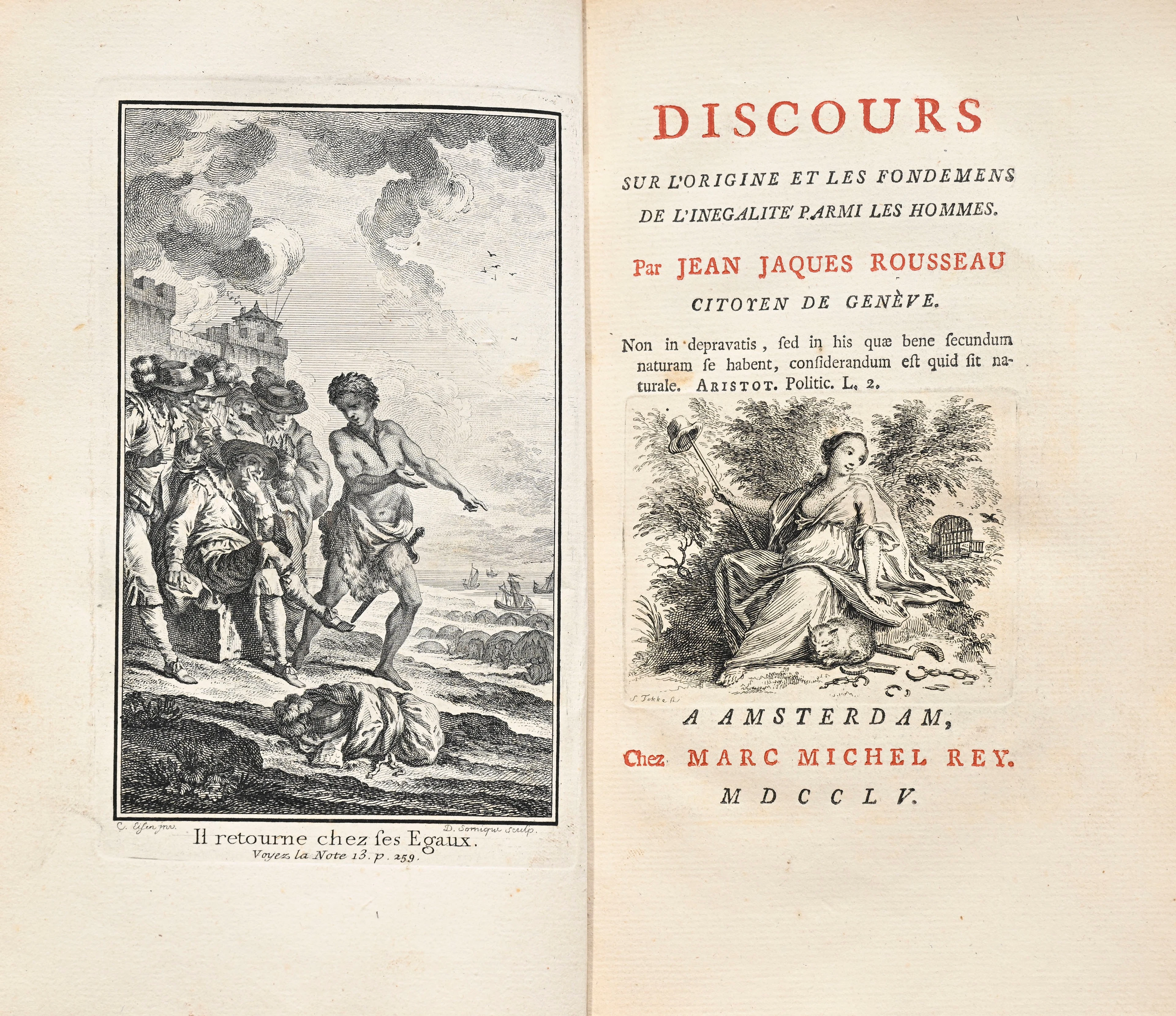 ROUSSEAU (Jean-Jacques). Discours sur l'origine et les fondemens de