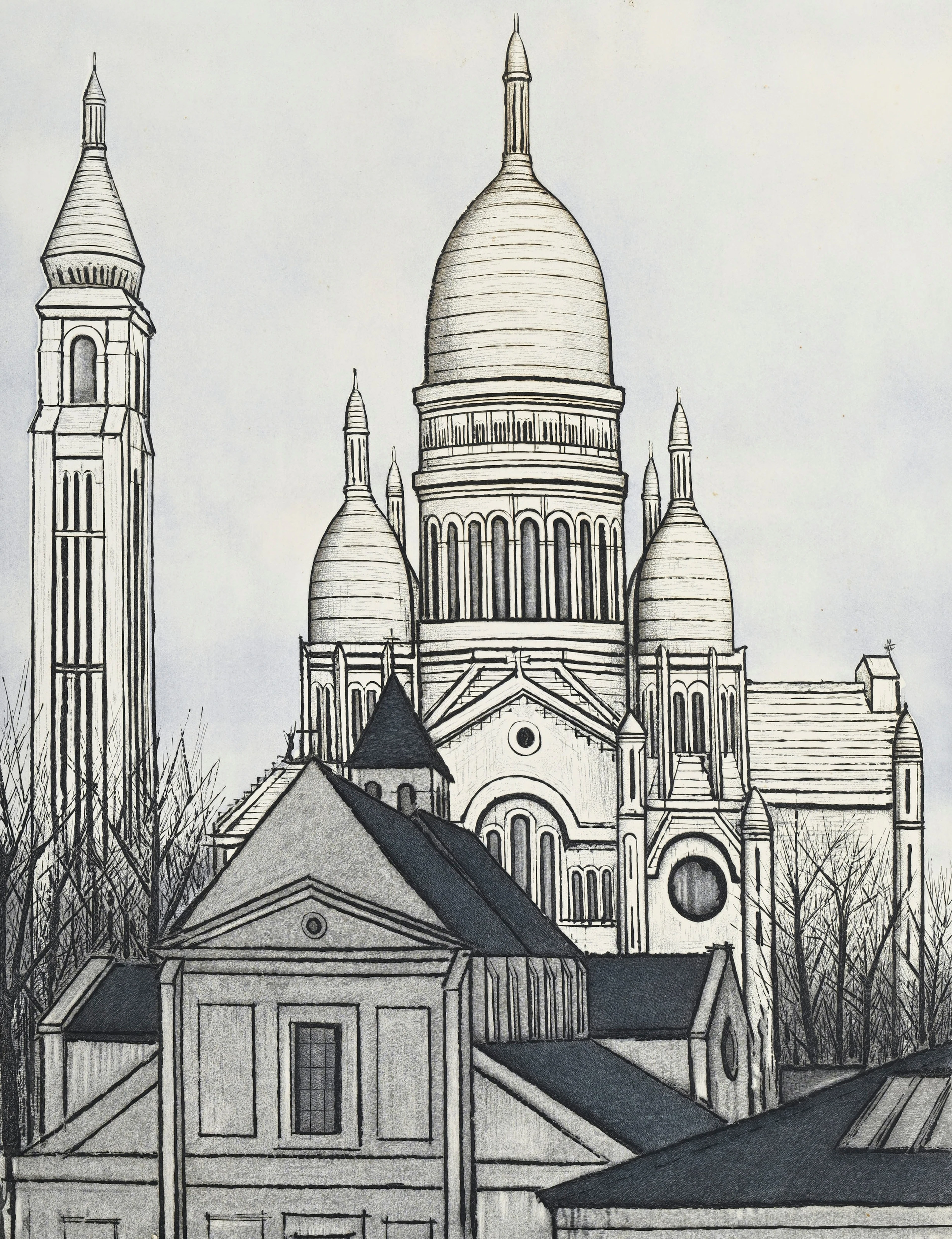 Bernard Buffet (1928-1999), d'après, "Le Sacré-Cœur", 1985, gravure