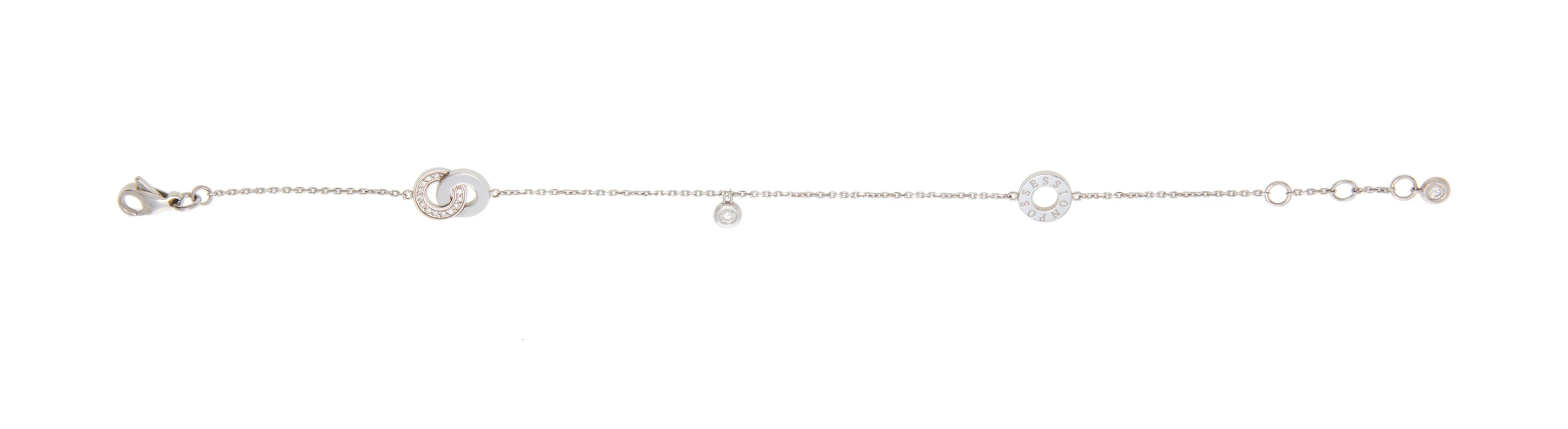 Piaget, Possession, bracelet or gris 750 à maille forçat orné d'éléments