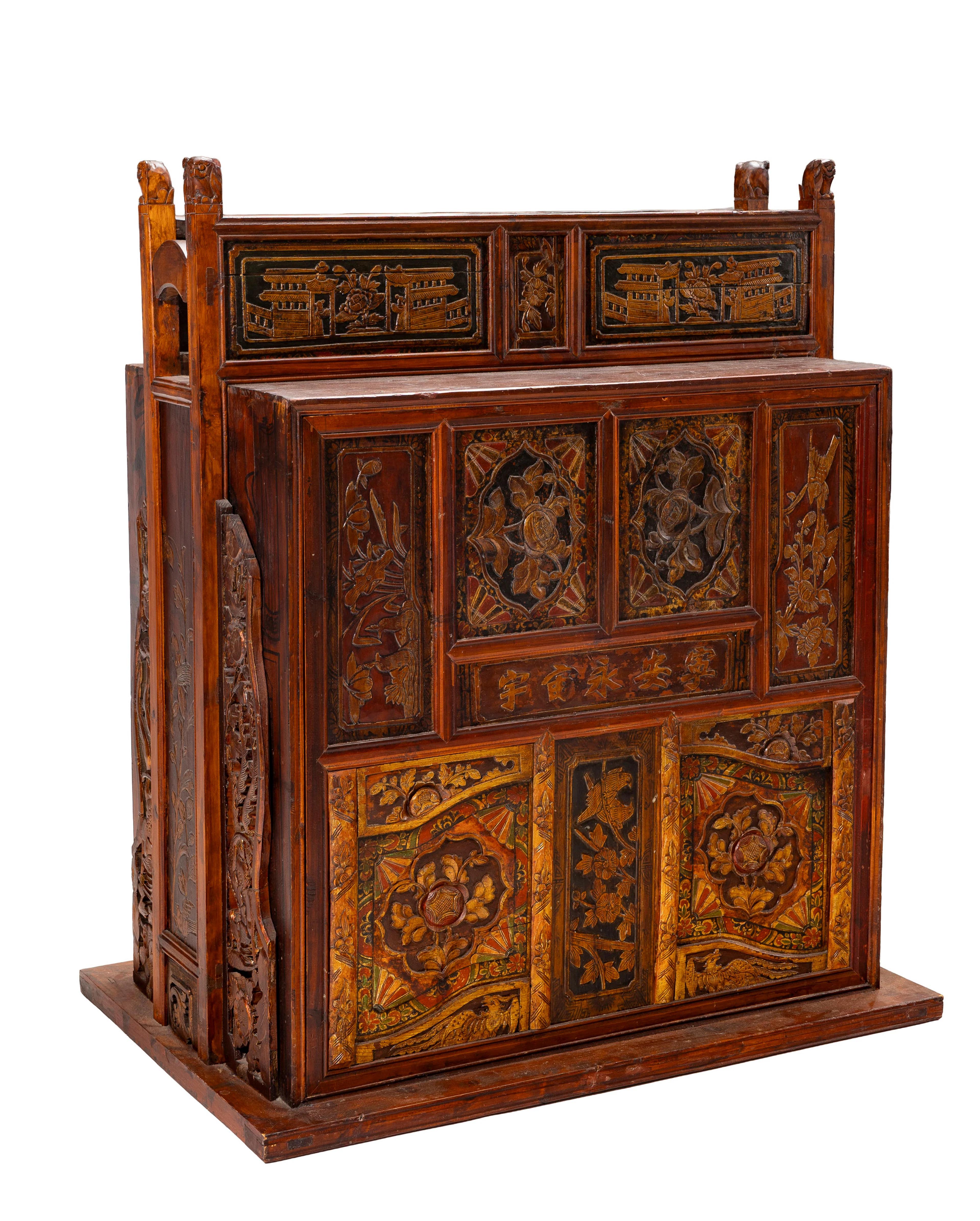 Coffre de mariage, Peranakan, début du XXe s., en bois polychrome