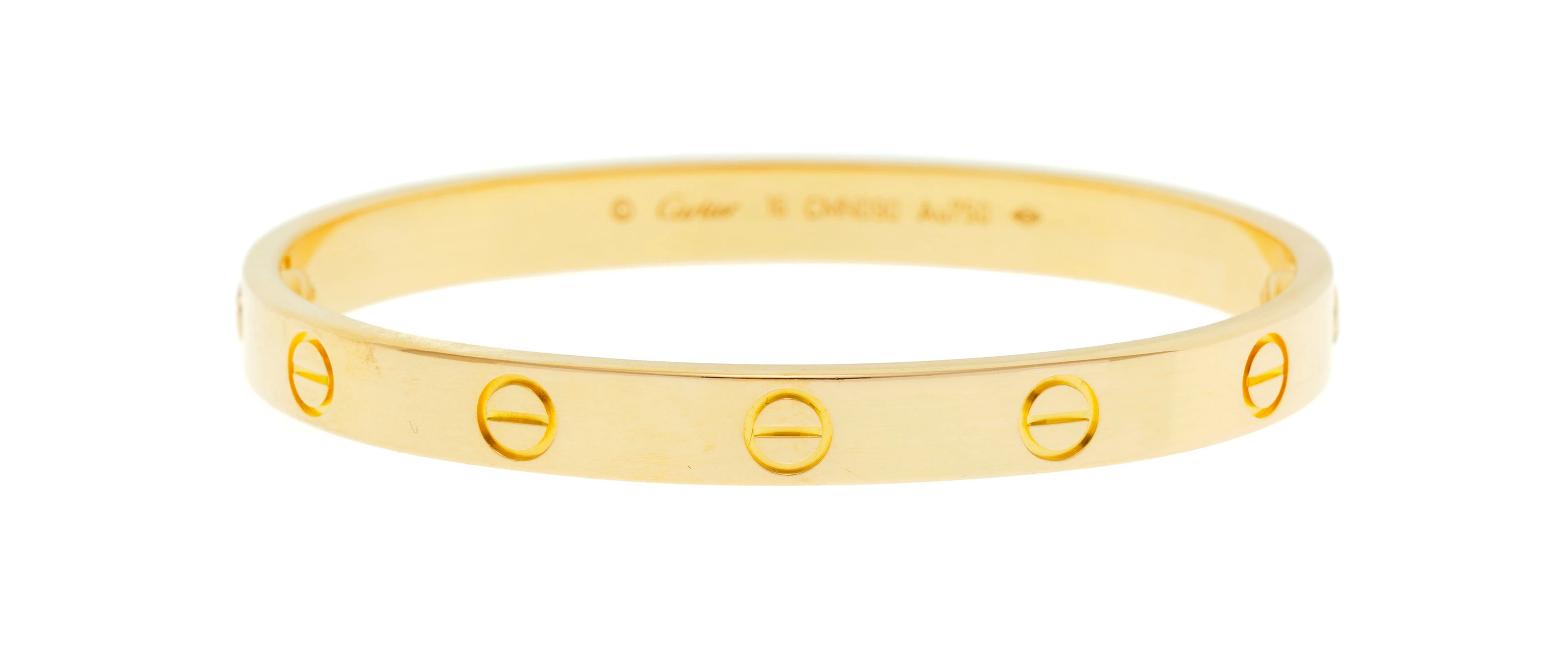 Cartier, Love, bracelet en or rose 750, signé, numéroté CMN090, circ.