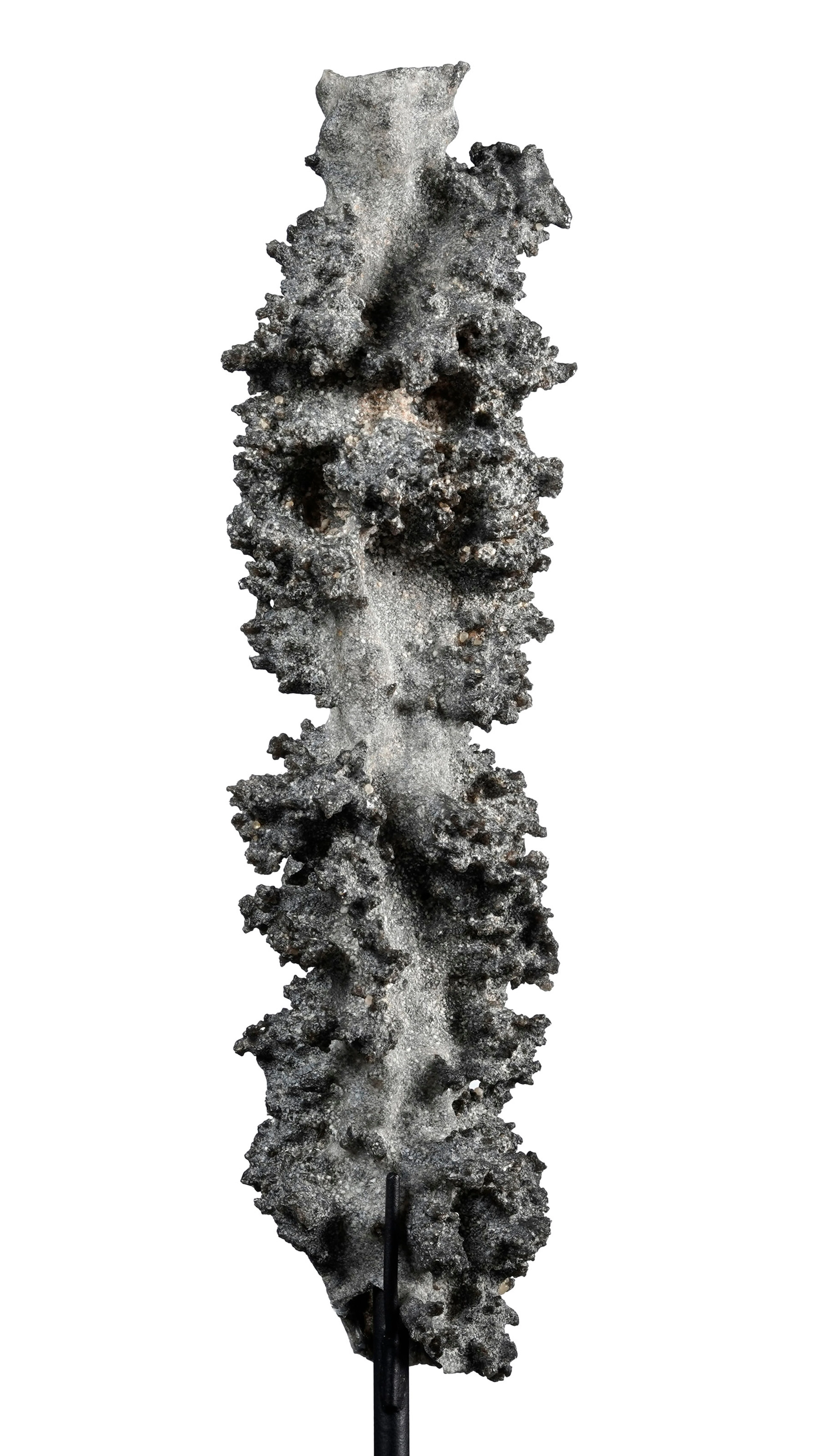 Tronçon de Fulgurite "Le verre de foudre", avec socle sur mesure