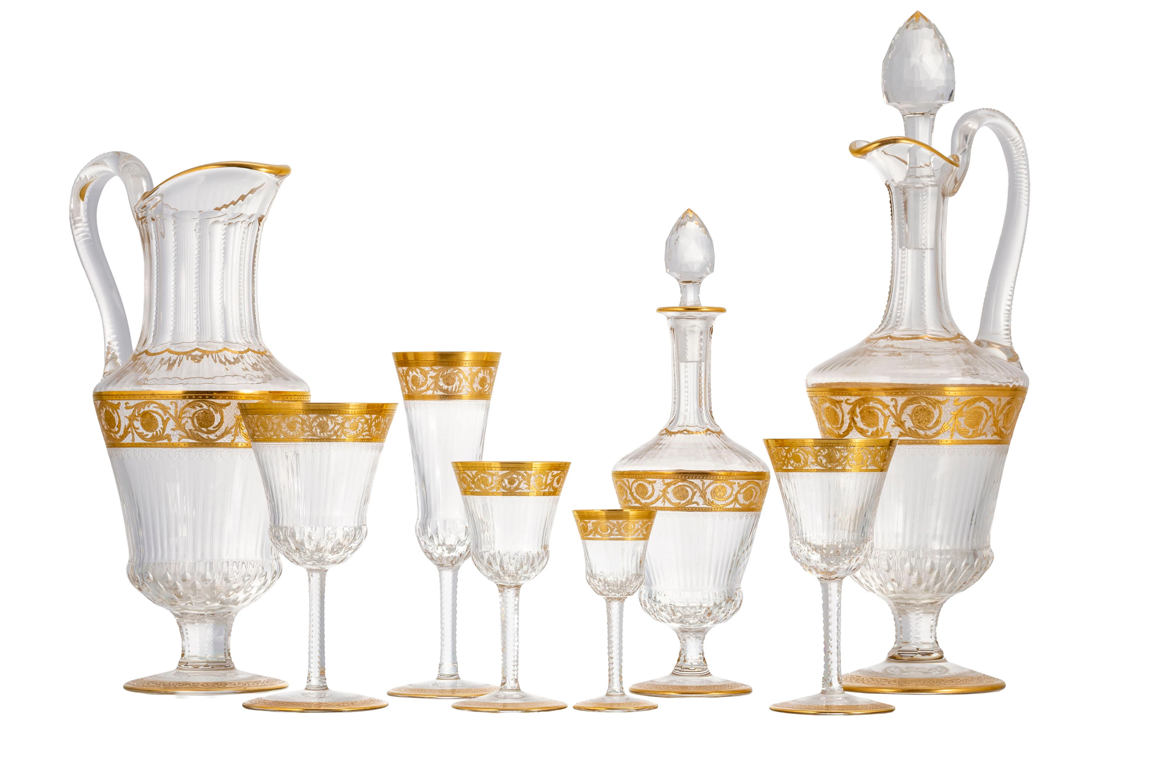 Saint-Louis. Service de verres en cristal, modèle Thistle, comprenant