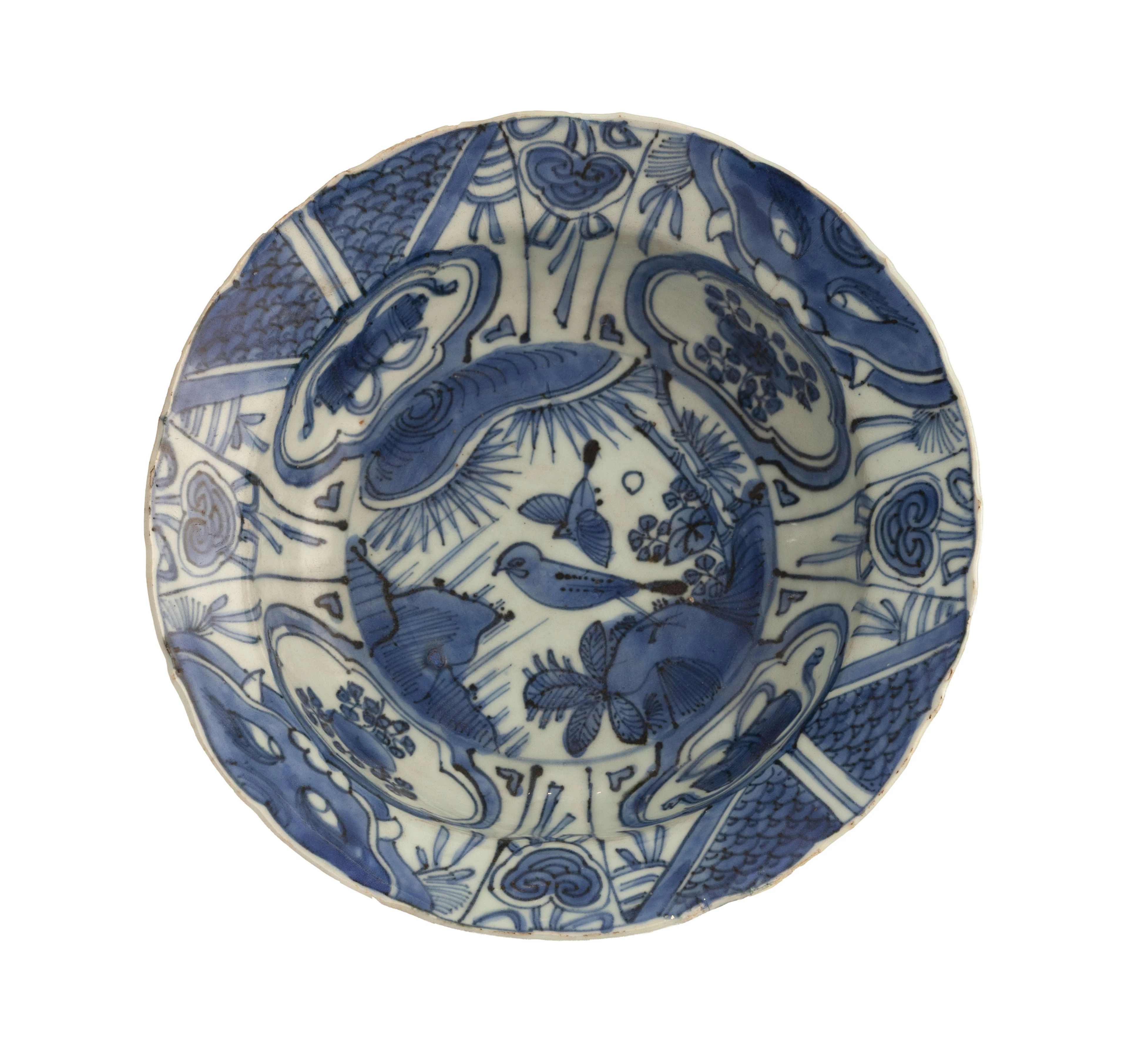 Bol "klapmut" en porcelaine Kraak, Chine, dynastie Ming, décor en