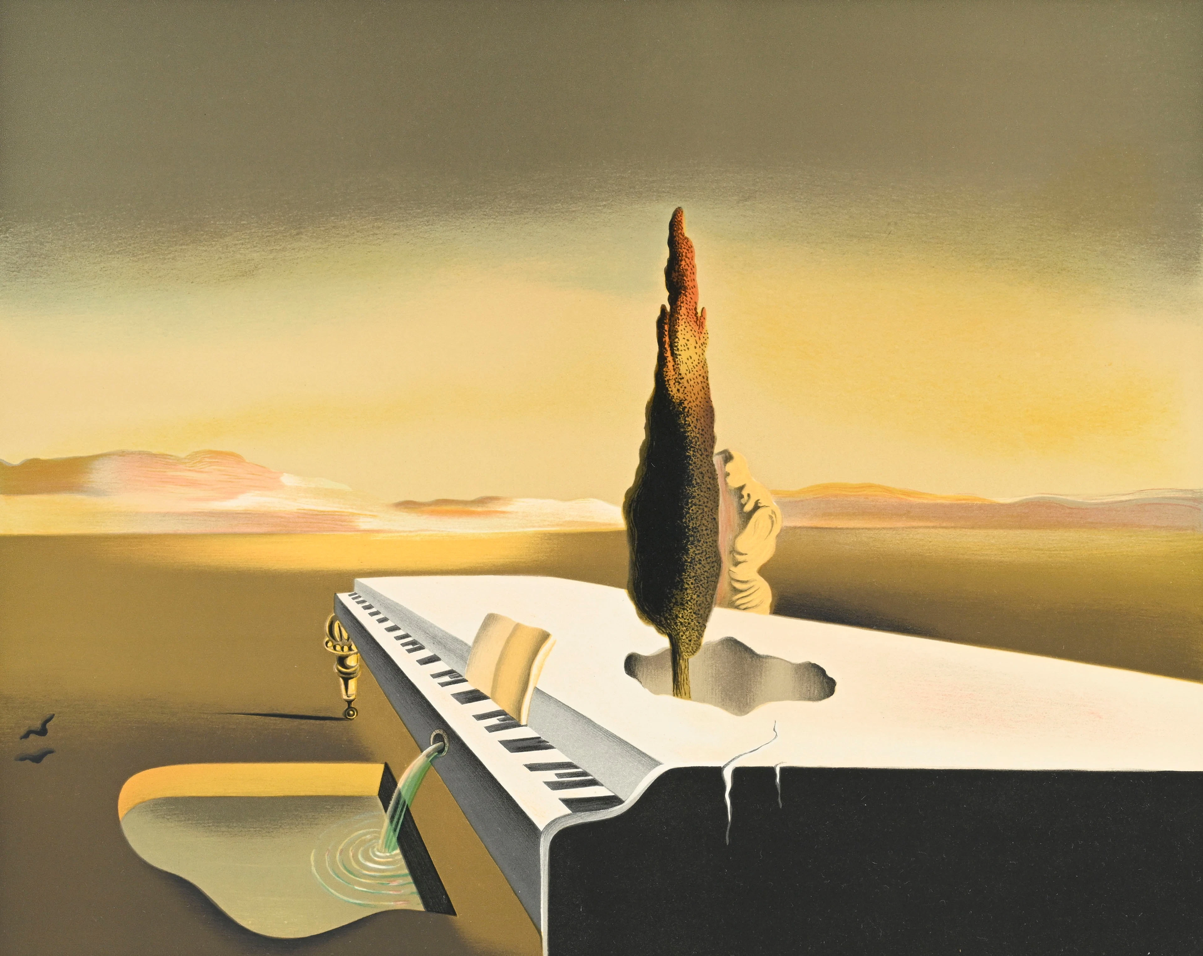Salvador Dali (1904-1989), d'après, "Fontaine coulant d'un piano à