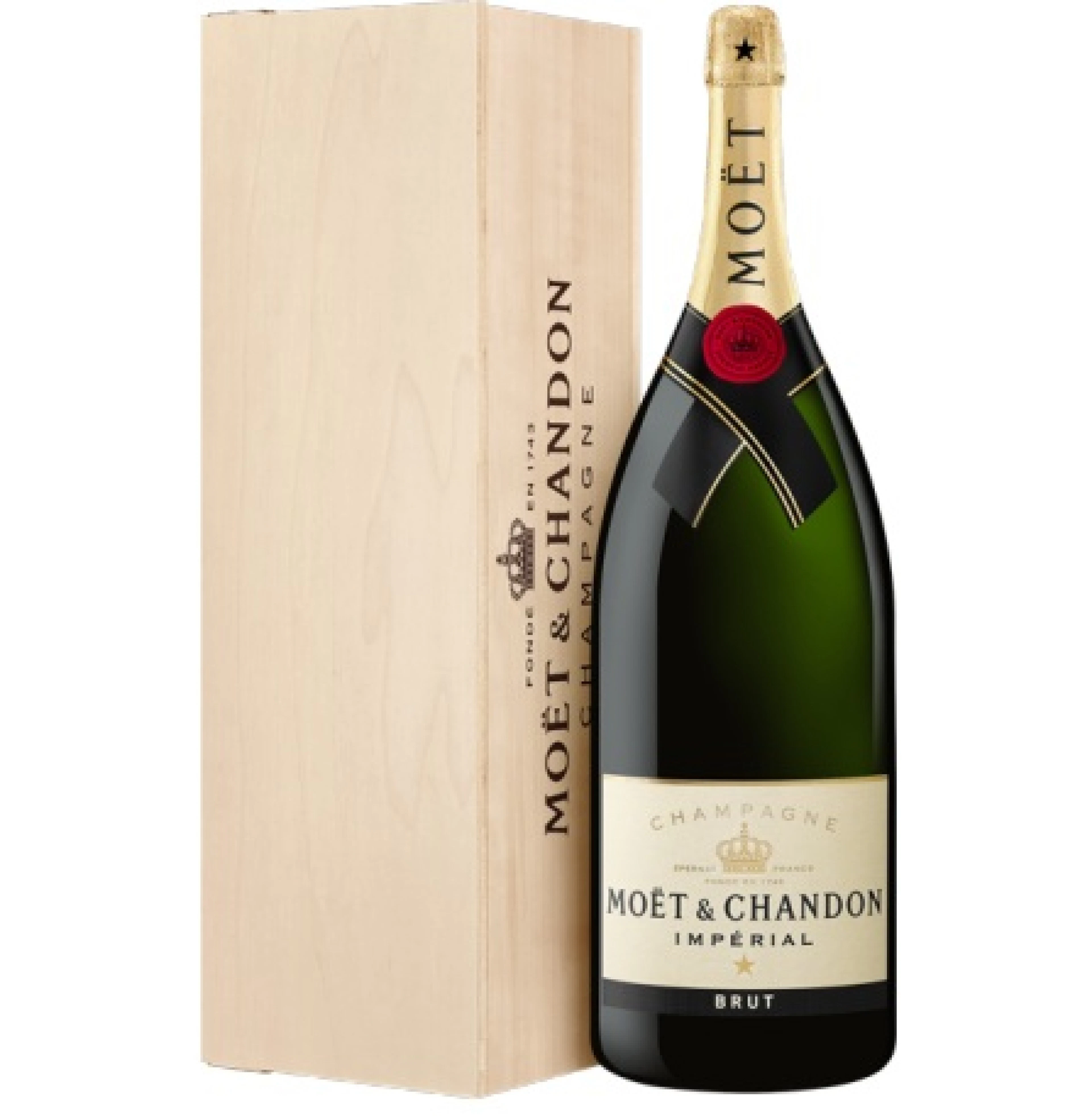 Salmanazar (9lt.) de Champagne Moët & Chandon, caisse en bois d'origine
