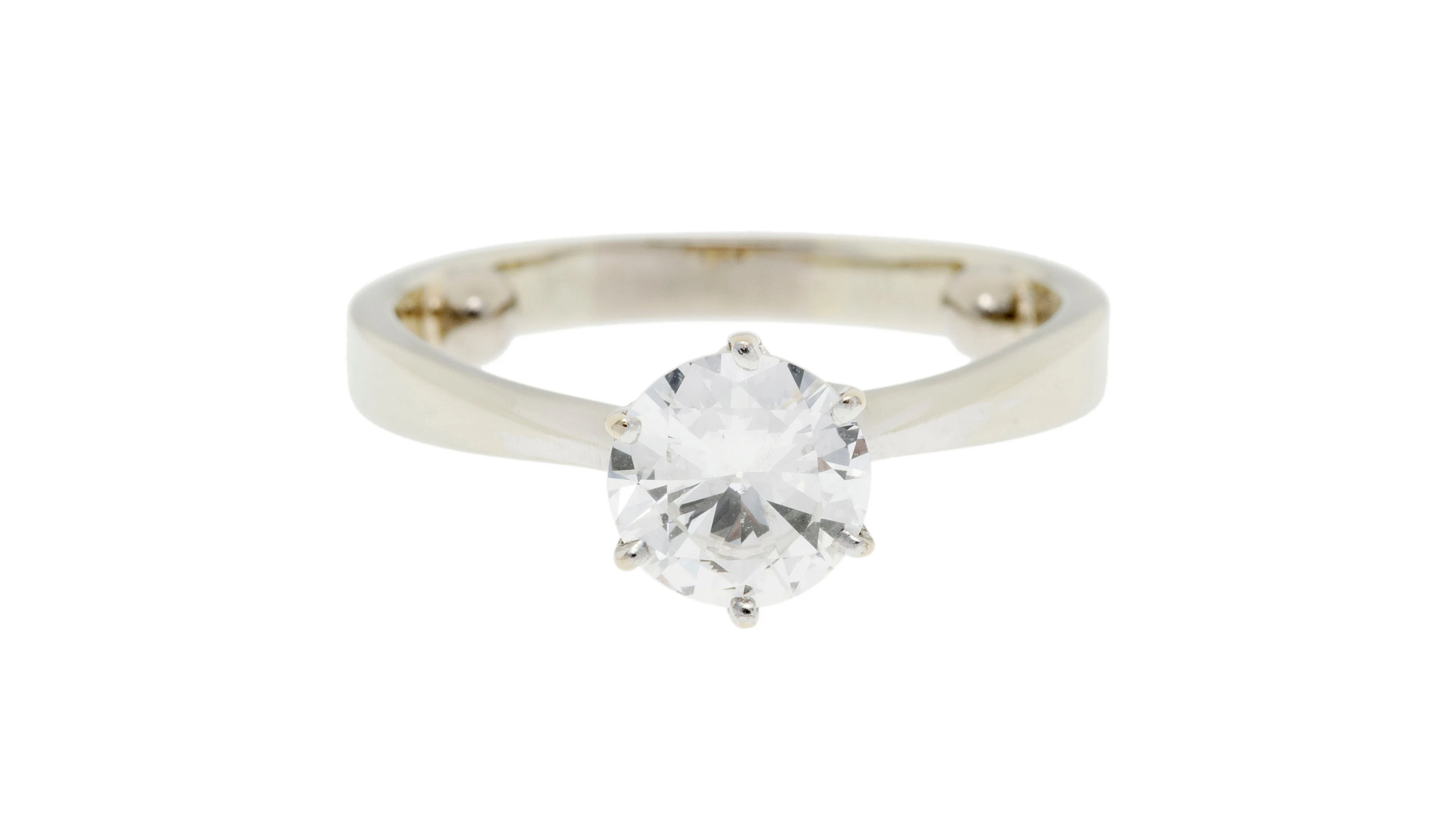 Solitaire en or gris 750 serti d'un diamant taille brillant (env.