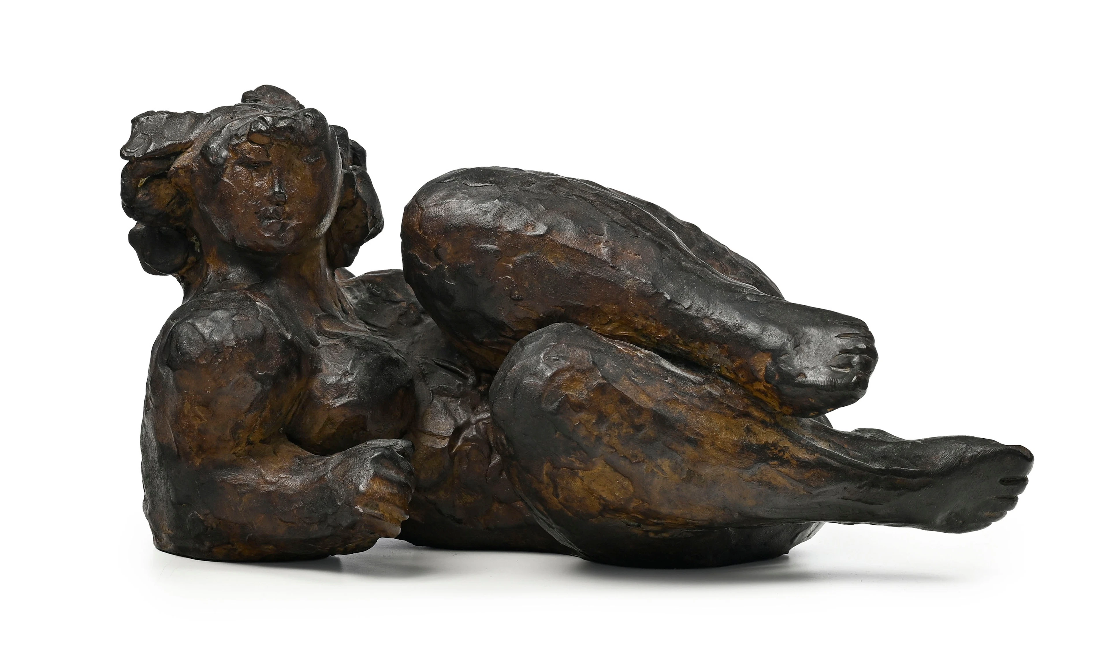 Franco Mauro Franchi (1951), Femme nue allongée, sculpture en bronze