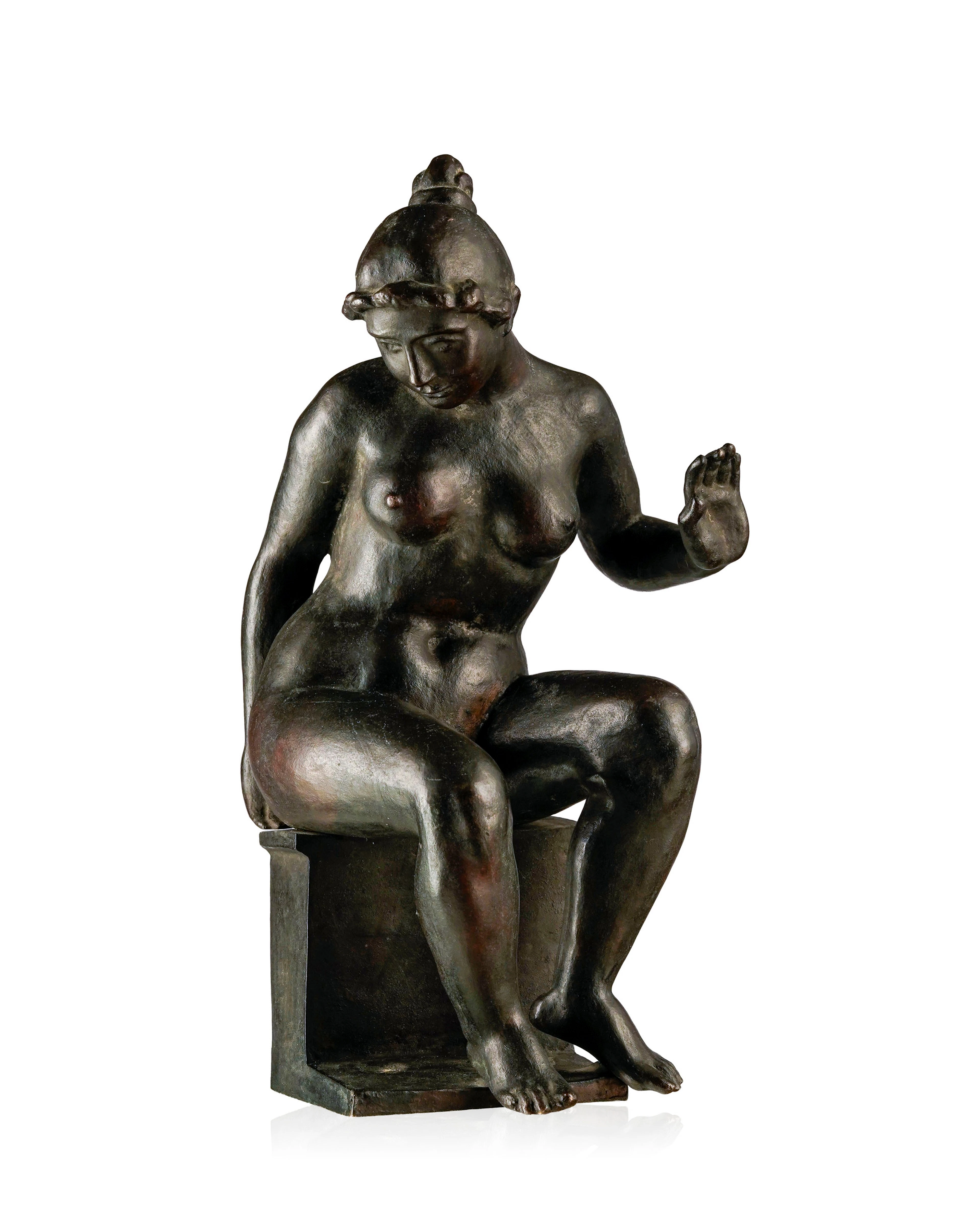 Aristide Maillol (1861-1944), "Léda", sculpture en bronze à patine