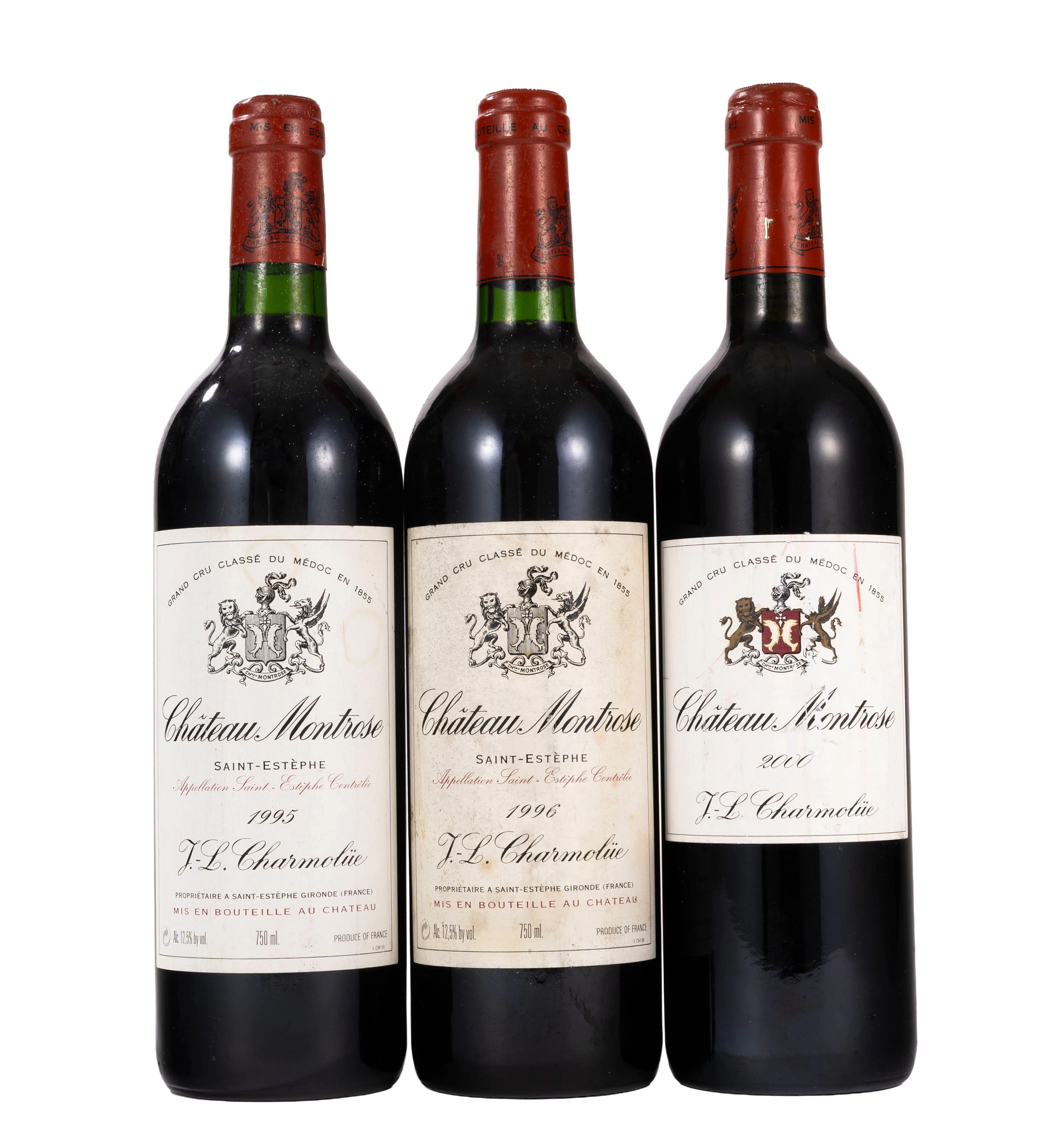 Ch. Montrose, 1995, 1996, 2000, Saint-Estèphe, 2ème grand cru classé, 3 bts