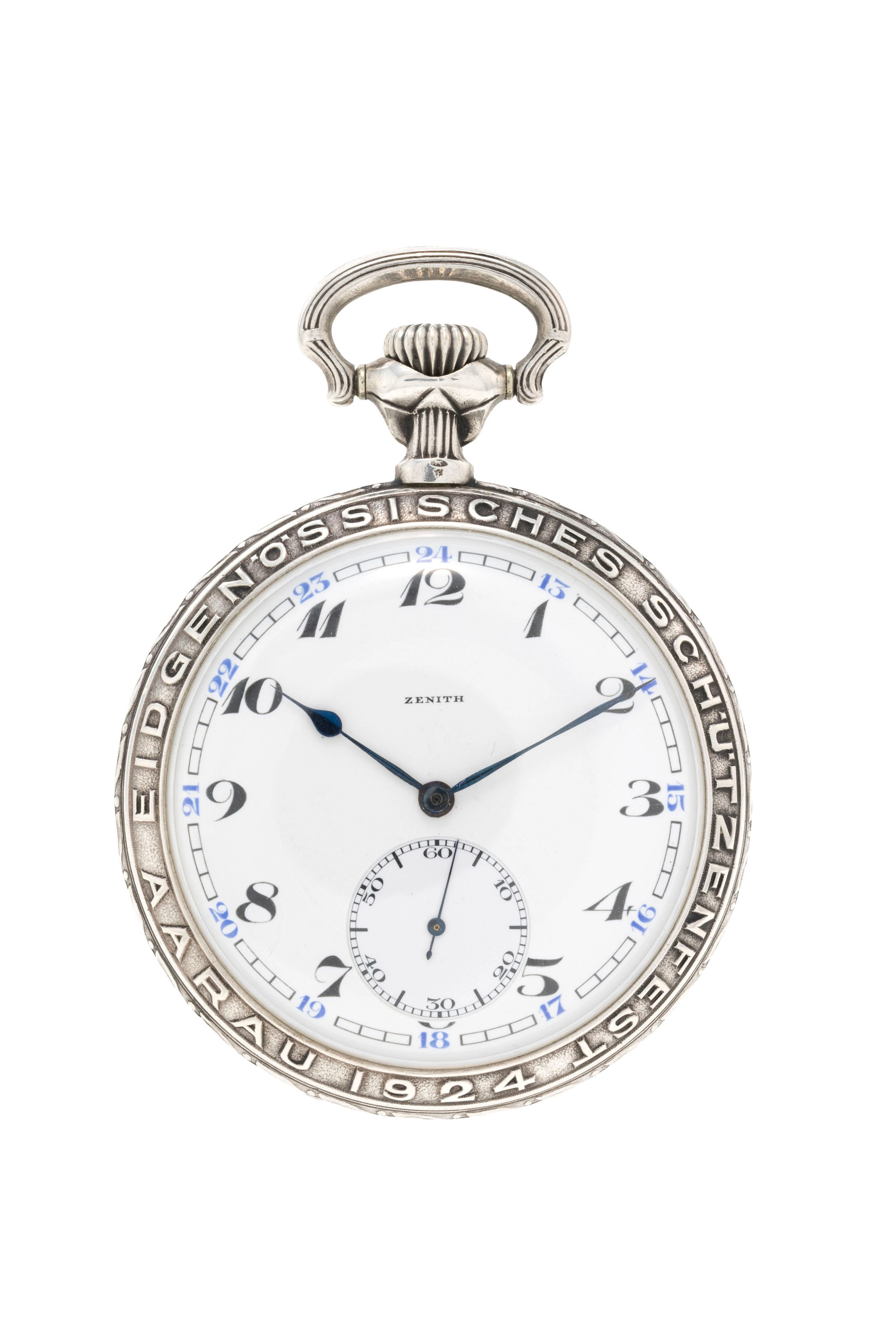 Zenith et Huguenin pour le Tir Fédéral d'Aarau 1924, montre de poche