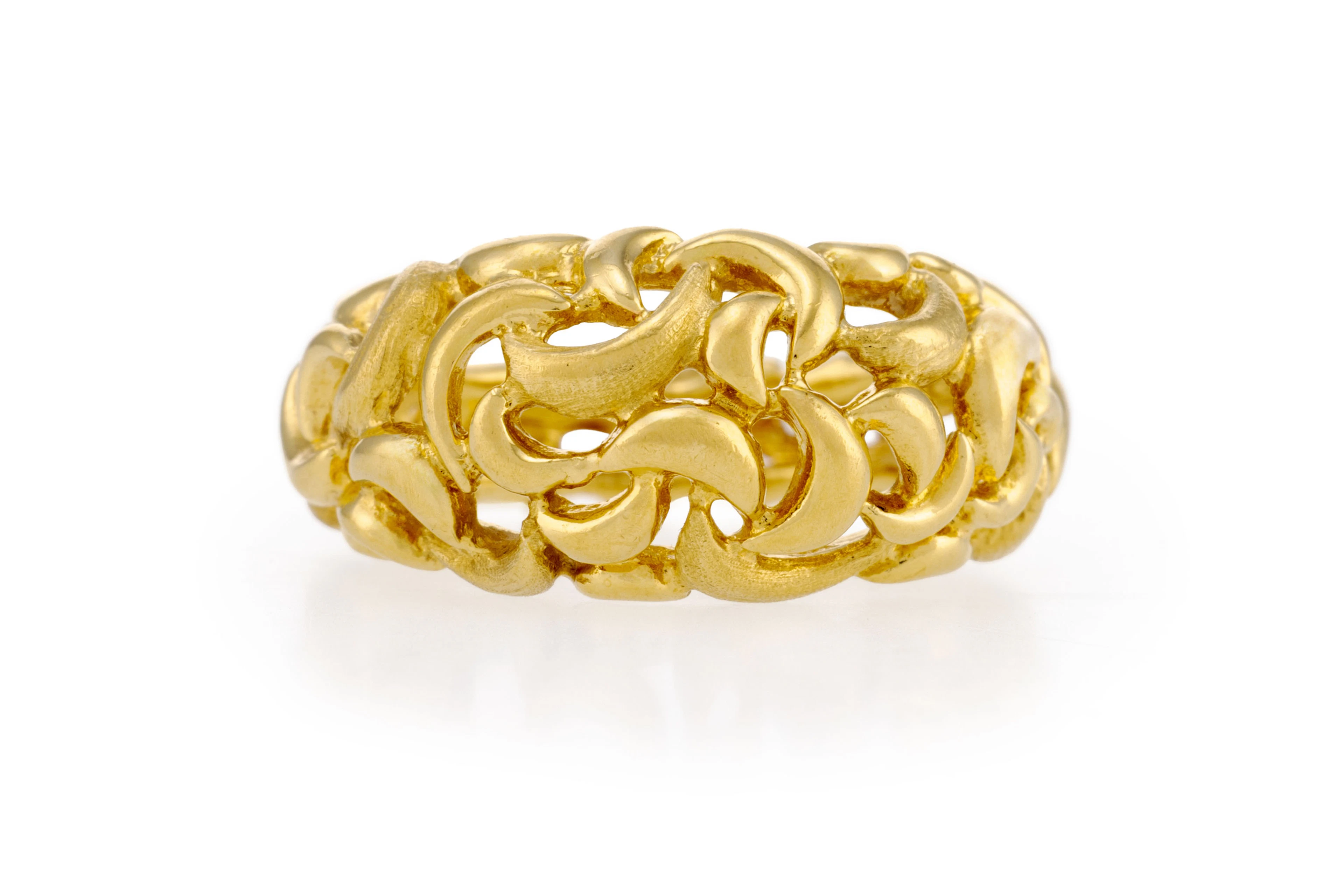 Gilbert Albert, bague or 750 texturé à motif de petits croissants