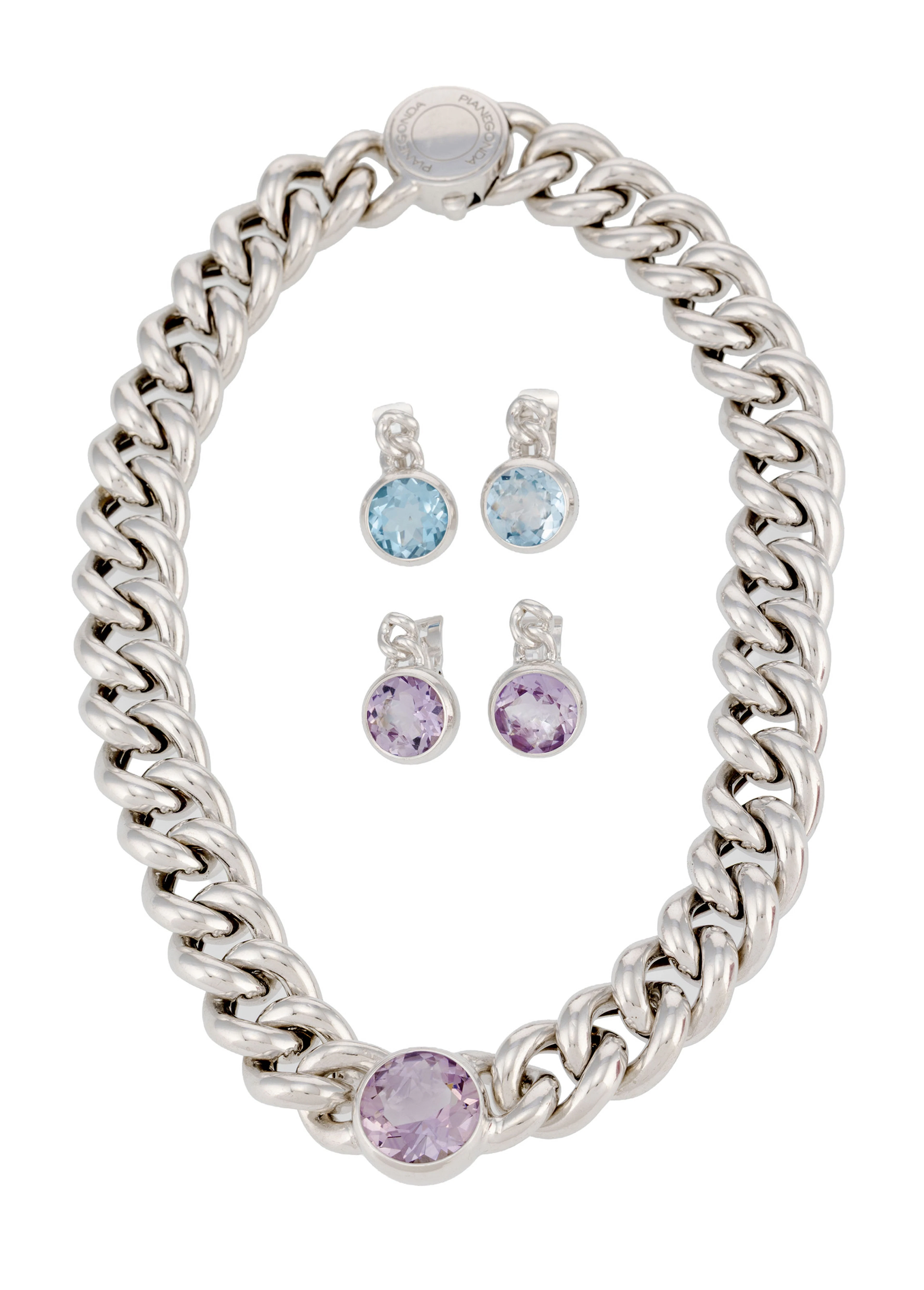 Pianegonda, lot composé d'un collier et de deux paires de boucles