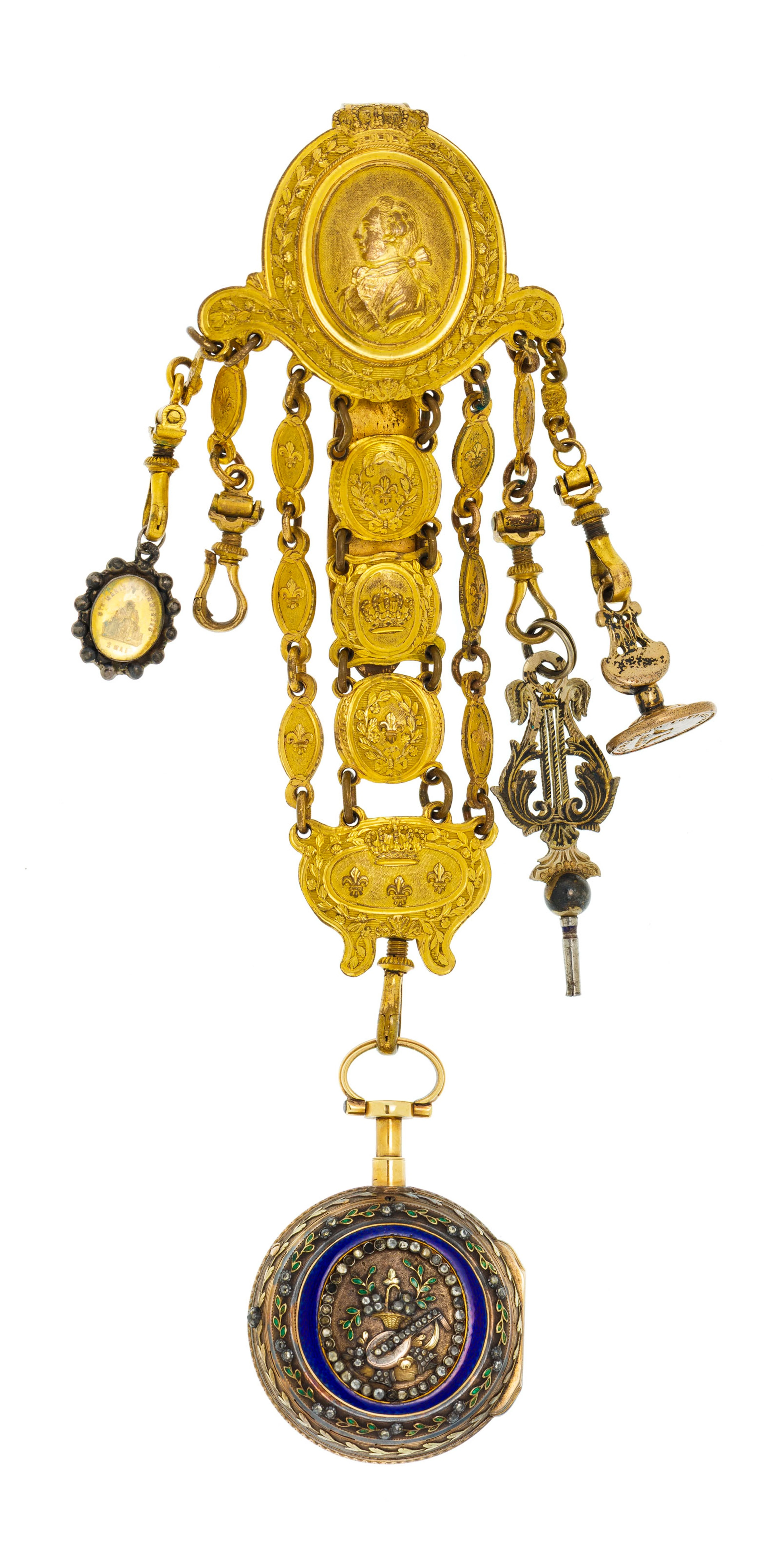 Isaac Soret & Fils, montre de poche à coq en or et argent à répétition