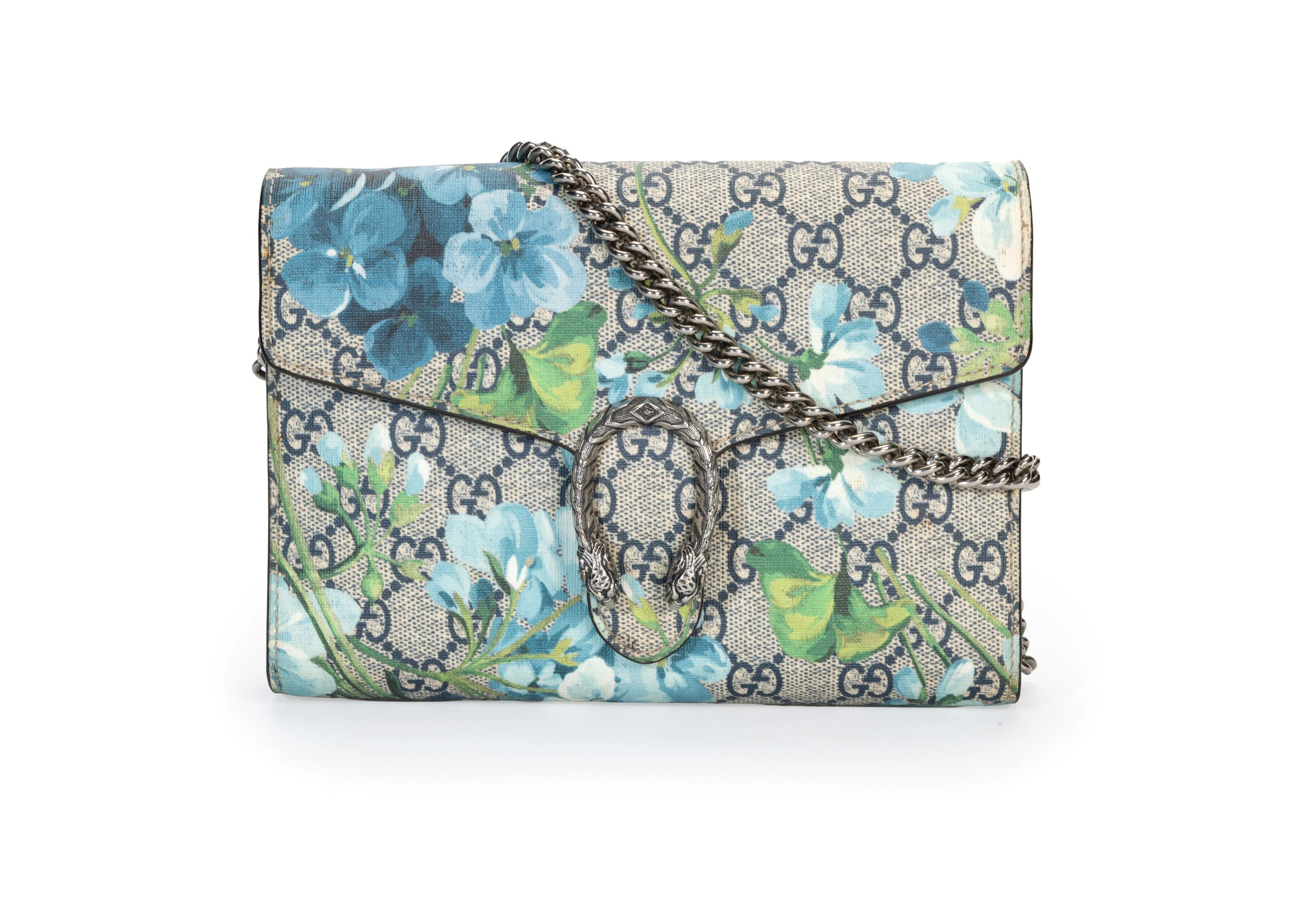 Gucci, wallet-on-a-chain pochette GG Supreme Dionysus Blooms en toile