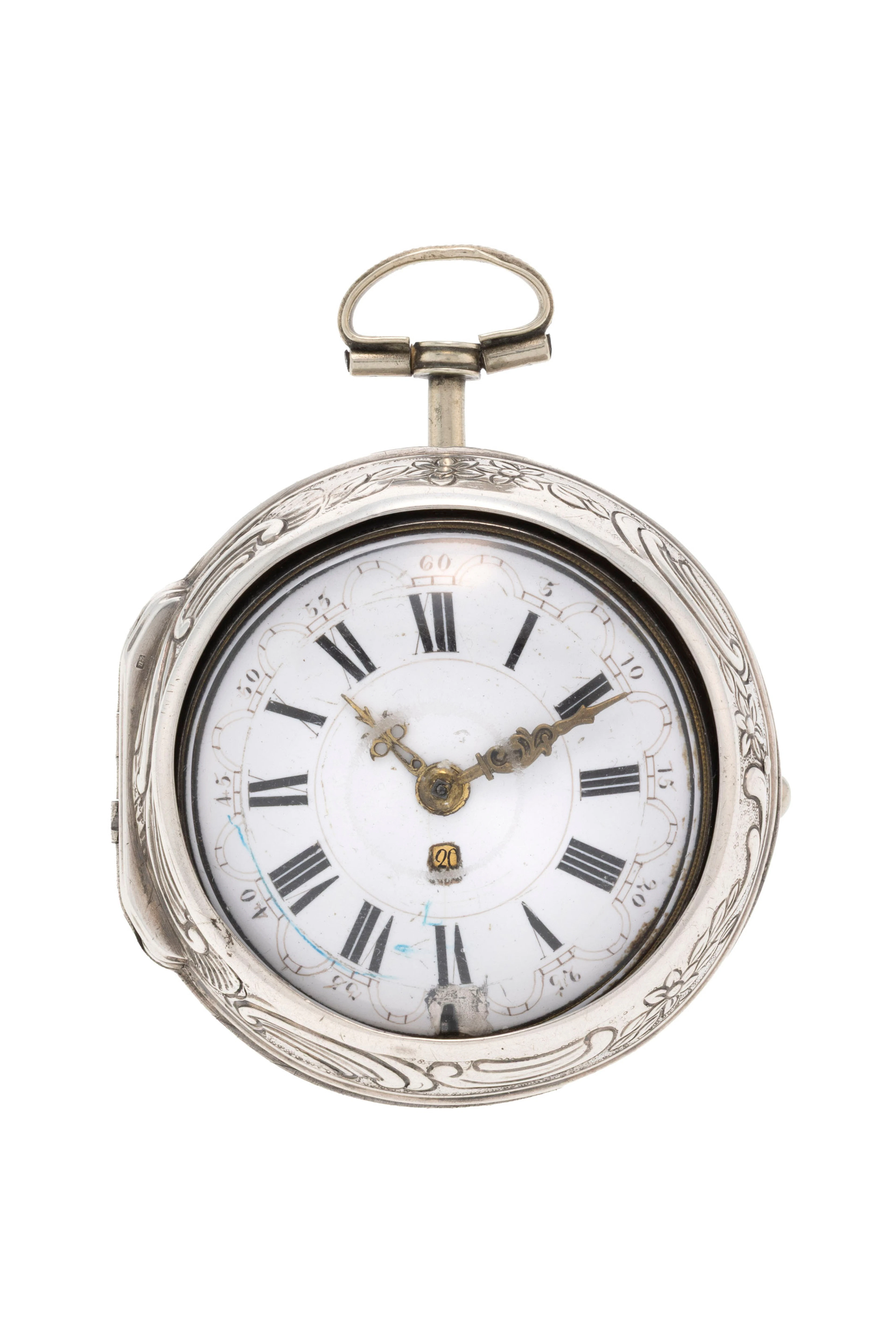 Girard Amsterdam, montre de poche à coq en argent avec indication