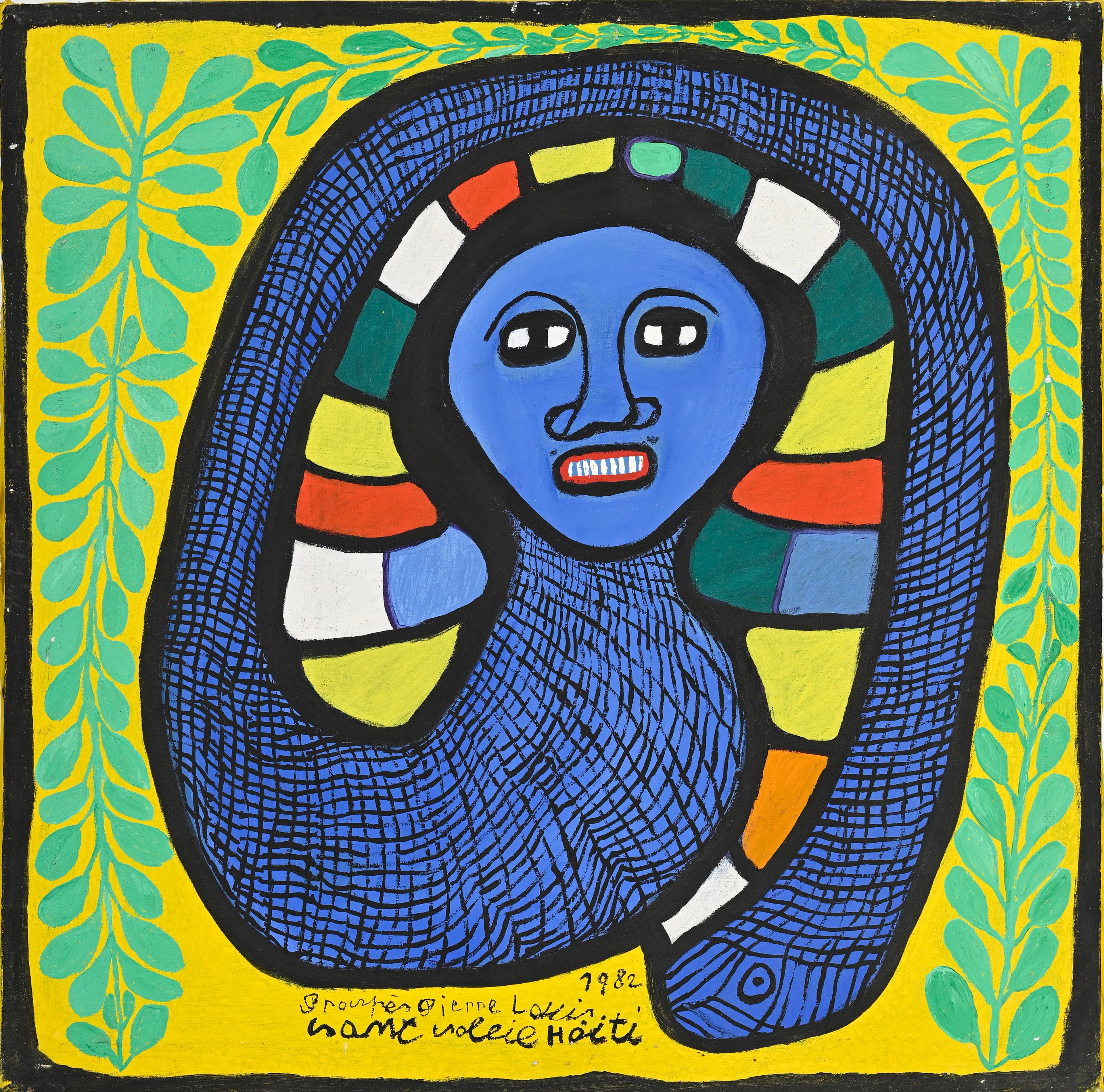 Prosper Pierre-Louis (1947-1997), "Saint soleil", 1982, acrylique