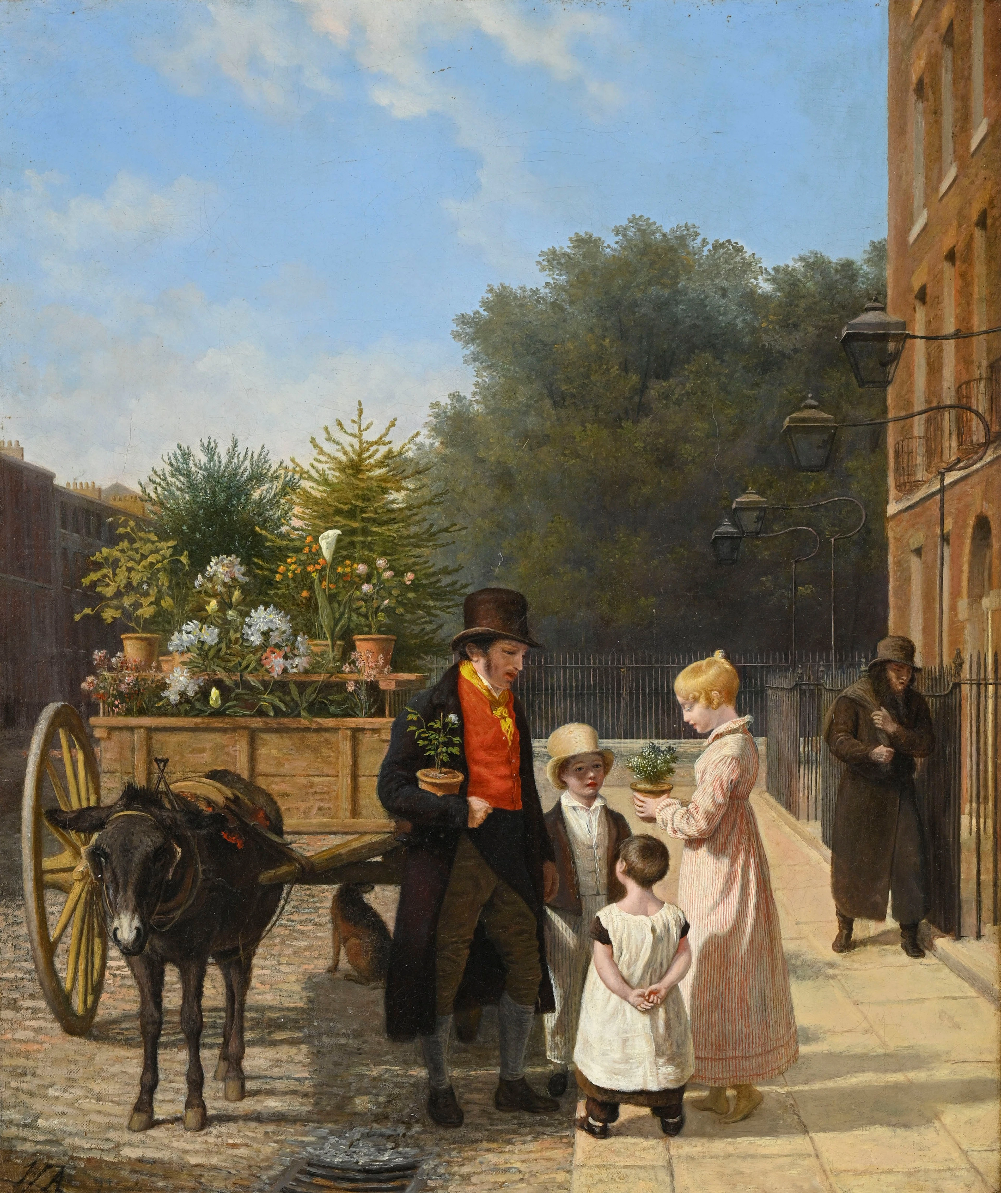 Jacques Laurent Agasse (1767-1849), "La charrette fleurie au printemps"