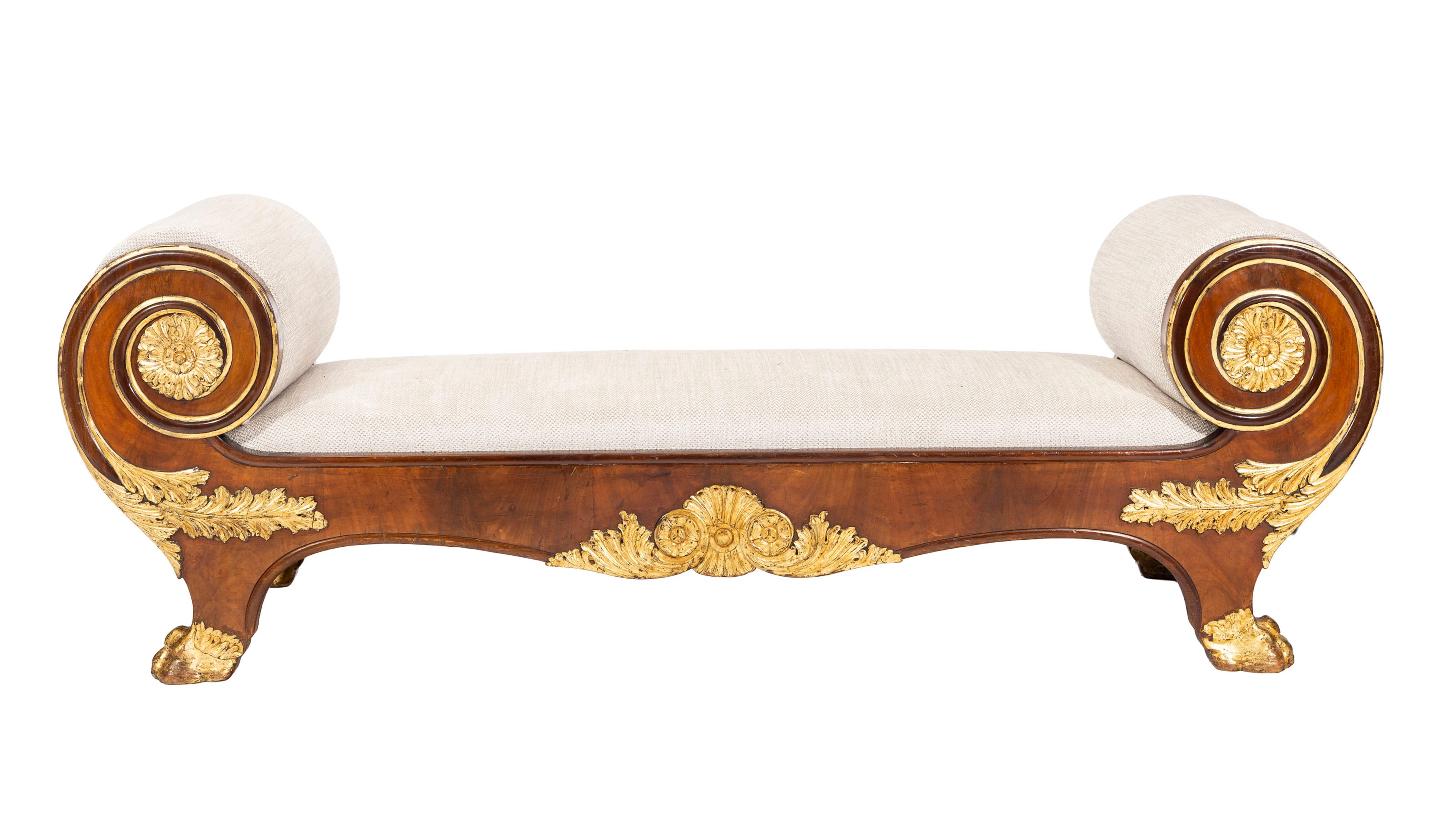 Sofa de style Regency, début XXe s., en placage d'acajou et bois doré