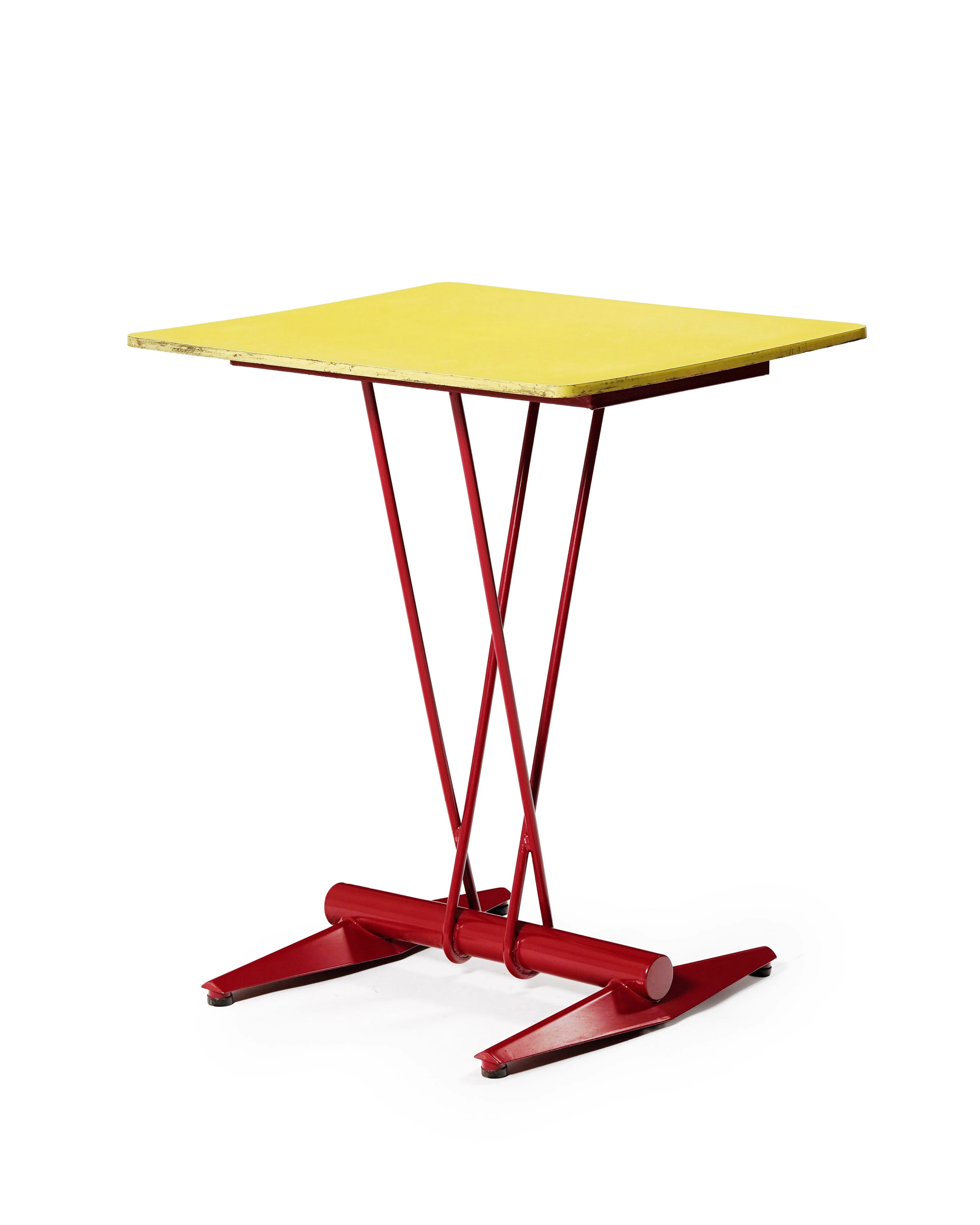 Table d'appoint dans le goût de Jean Prouvé (1901-1984), à structure